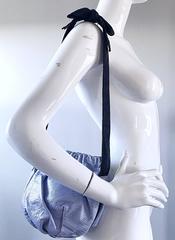 Vintage Gianfranco Ferre 1990s Lilac Lavender Purple Lizard Embossed Handbag 90s