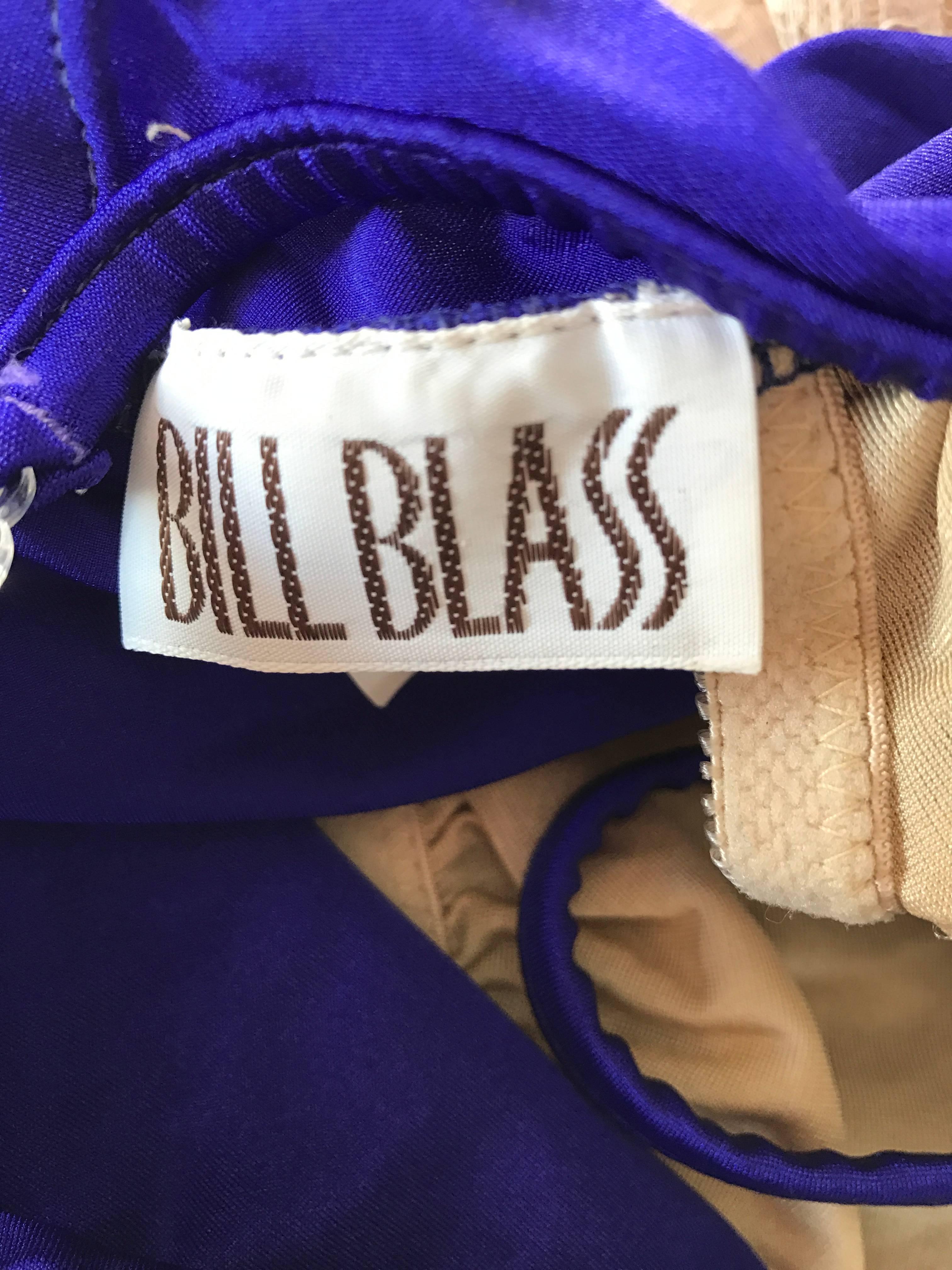 Bill Blass - Magnifique maillot de bain une pièce vintage Avant Garde bleu royal en vente 5