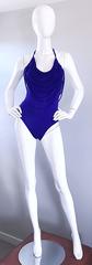Bill Blass - Magnifique maillot de bain une pièce vintage Avant Garde bleu royal