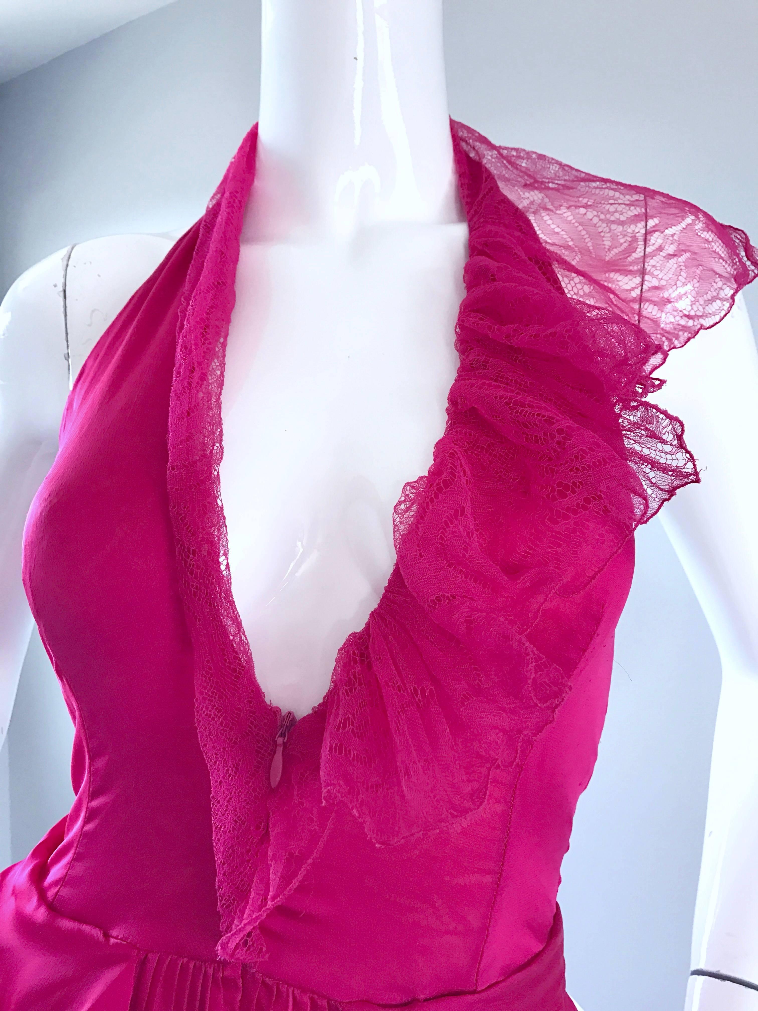 hot pink halter dress