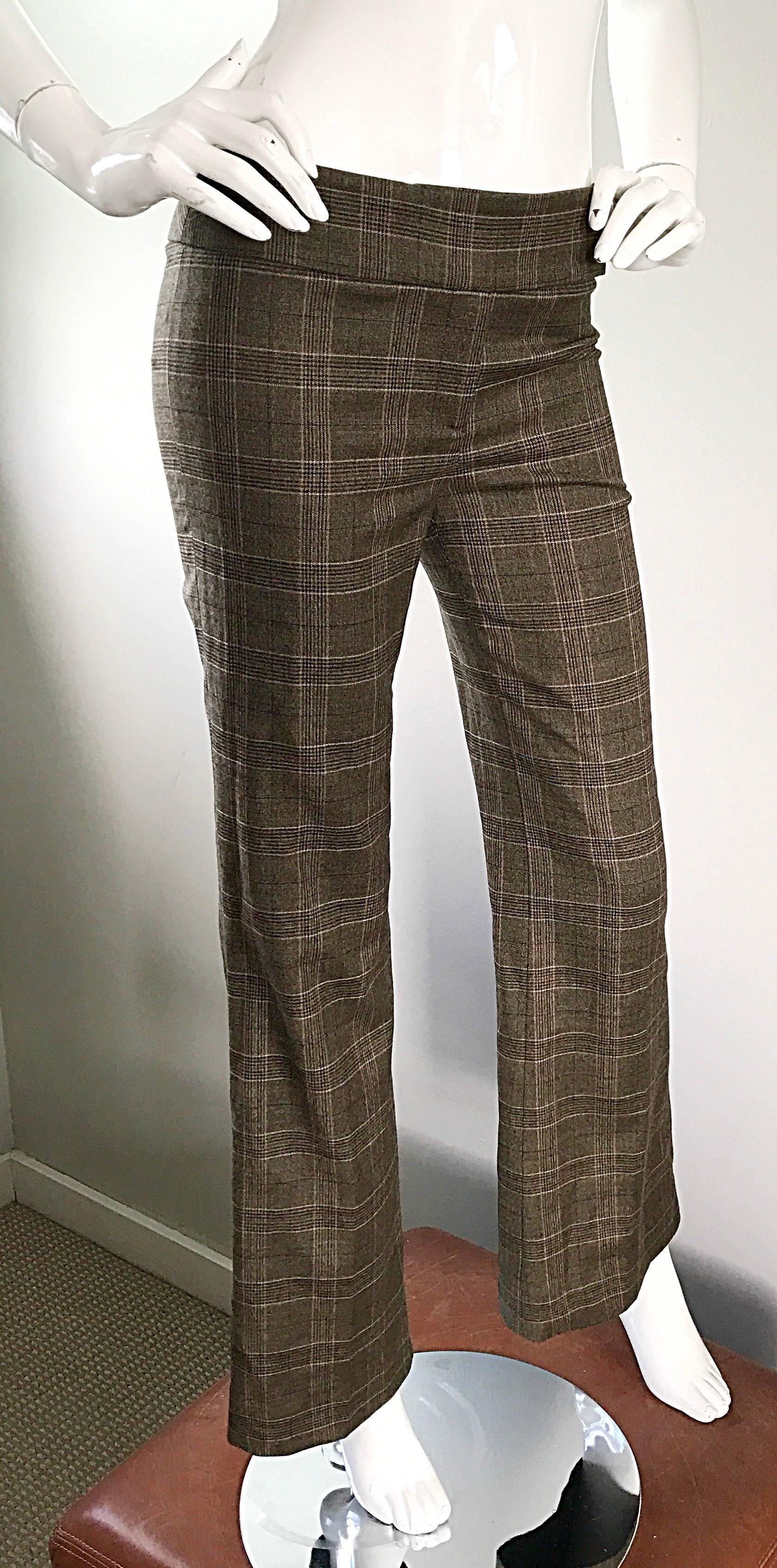 brown glen plaid pants