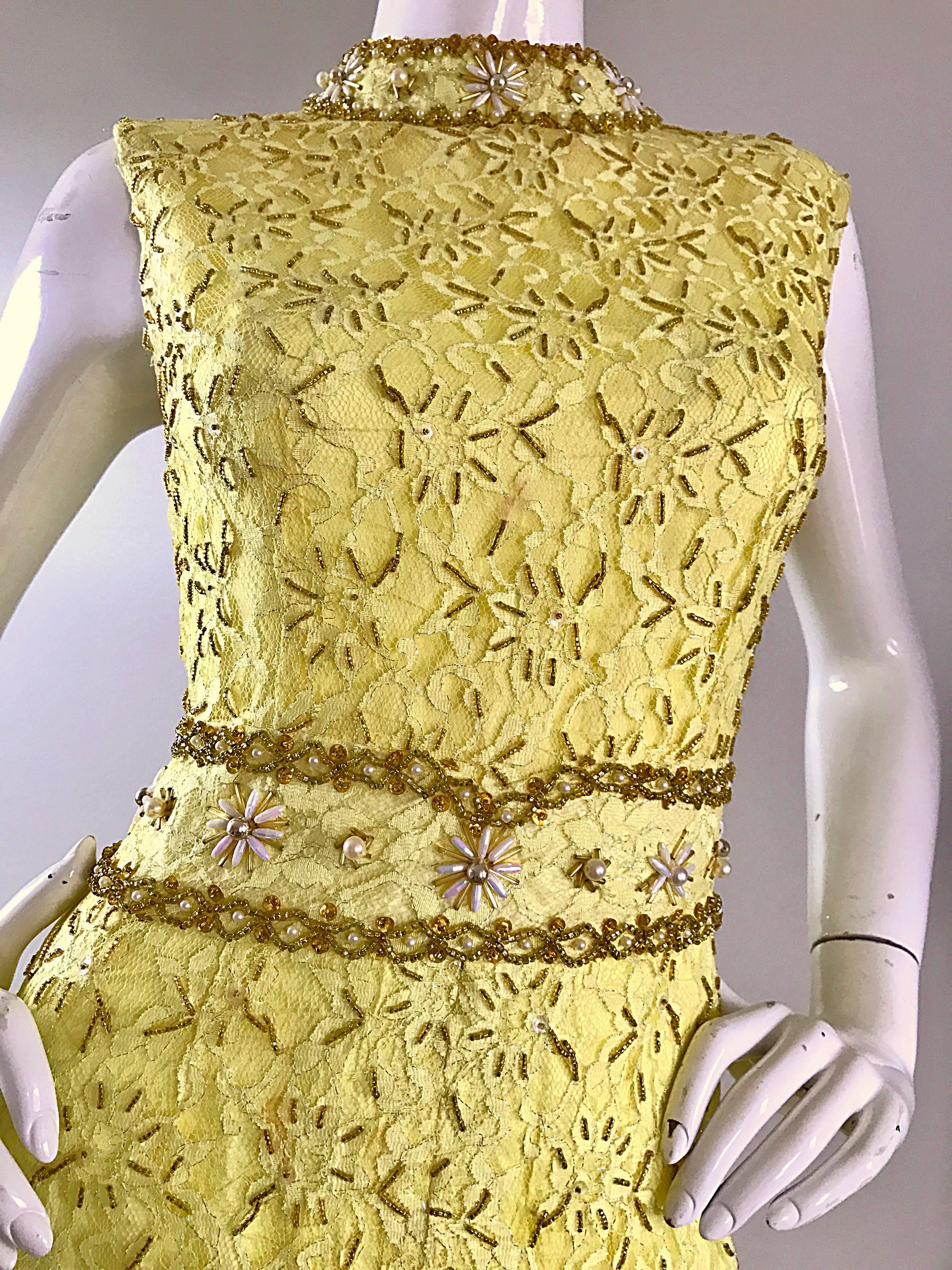 yellow beaded gown