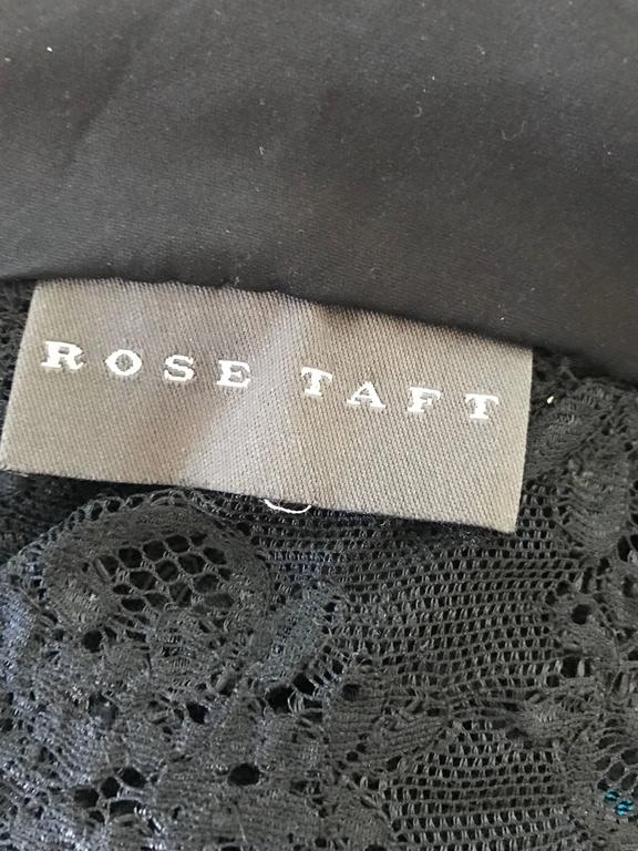 Vintage Rose Taft Couture 1990s Black Chantilly French Lace 3/4 Sleeve Blouse For Sale 6