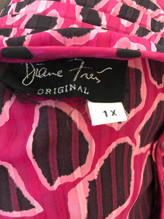 Amazing Plus Size Vintage Diane Freis Pink and Black Leopard Print ...