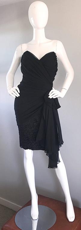 80's Strapless Jeweled Ruffled Dress by Tadashi main image 0