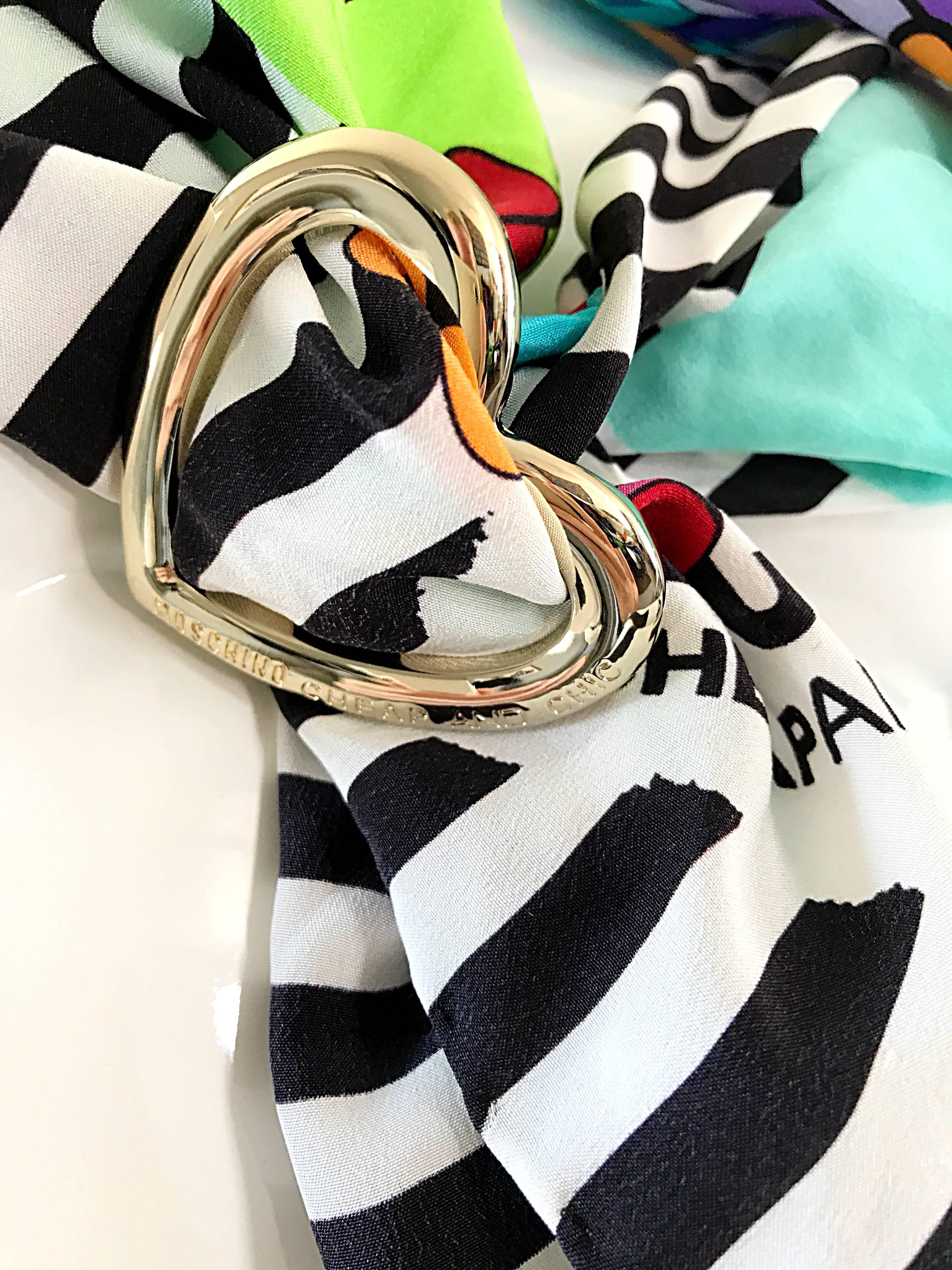 moschino olive oyl silk scarf