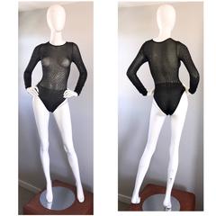 Lot of 3 Brand New Wolford & Italian Black, Red, and Silver Semi Sheer Bodysuits