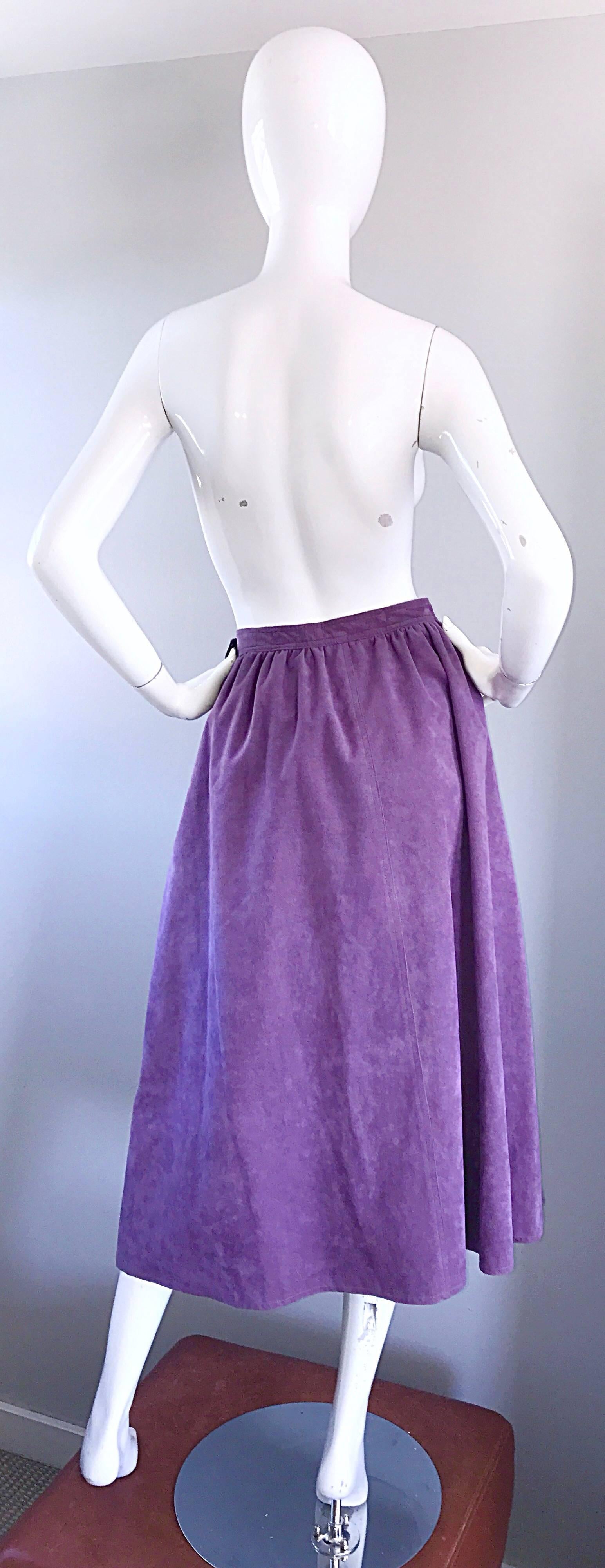 lilac midi skirt
