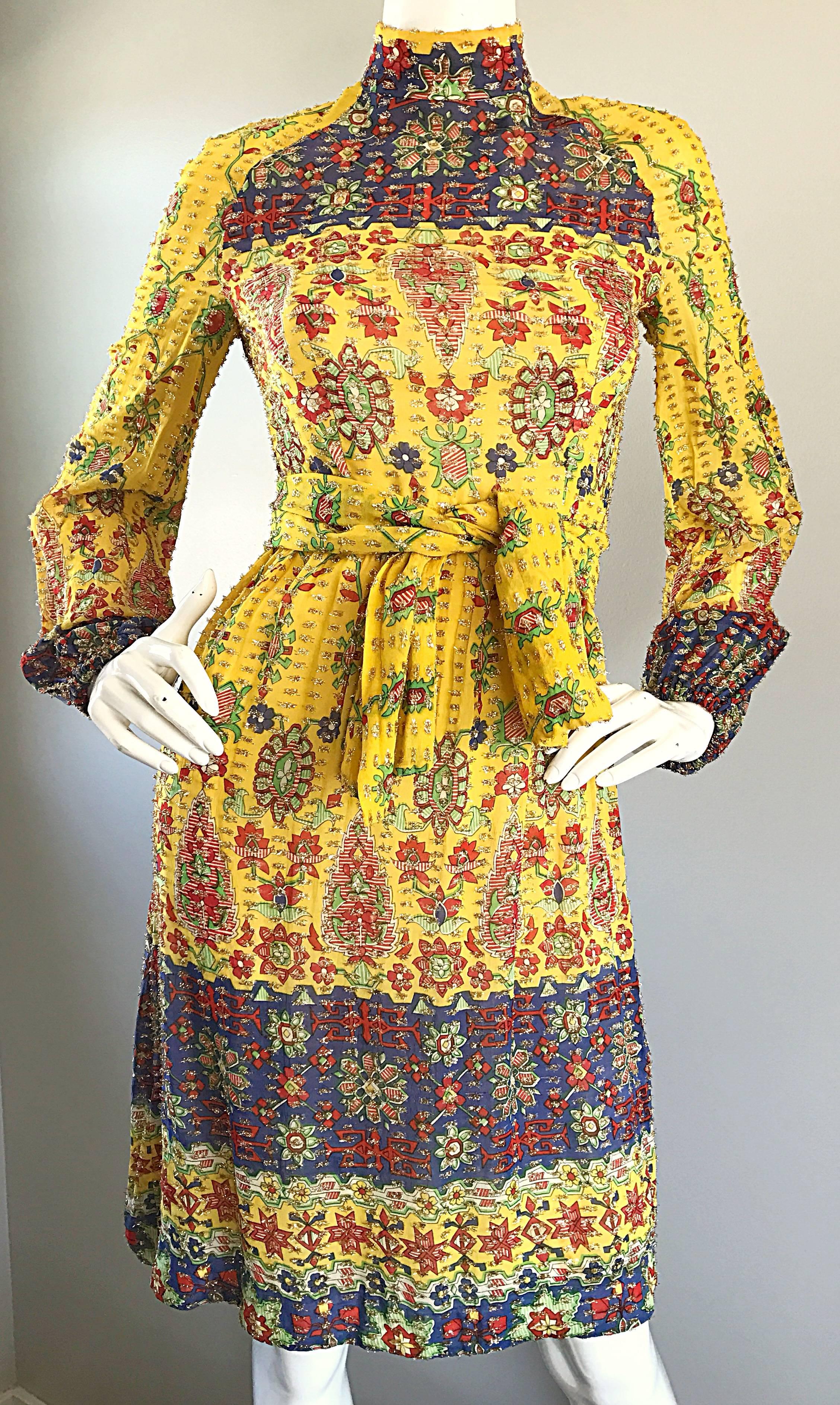 yellow 70s dress