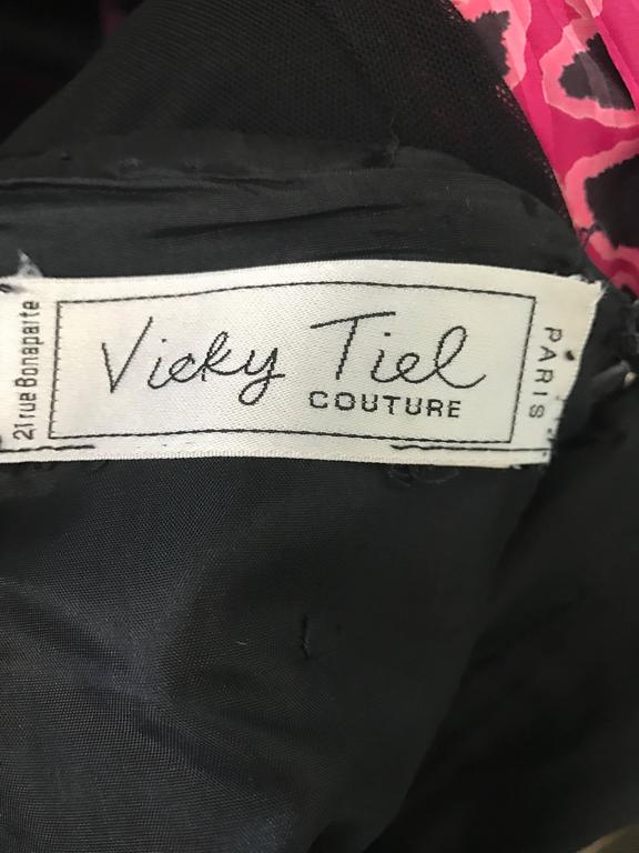 Vicky Tiel Couture Vintage Black Silk Mesh Strapless 1990s Strapless Gown Dress For Sale 6