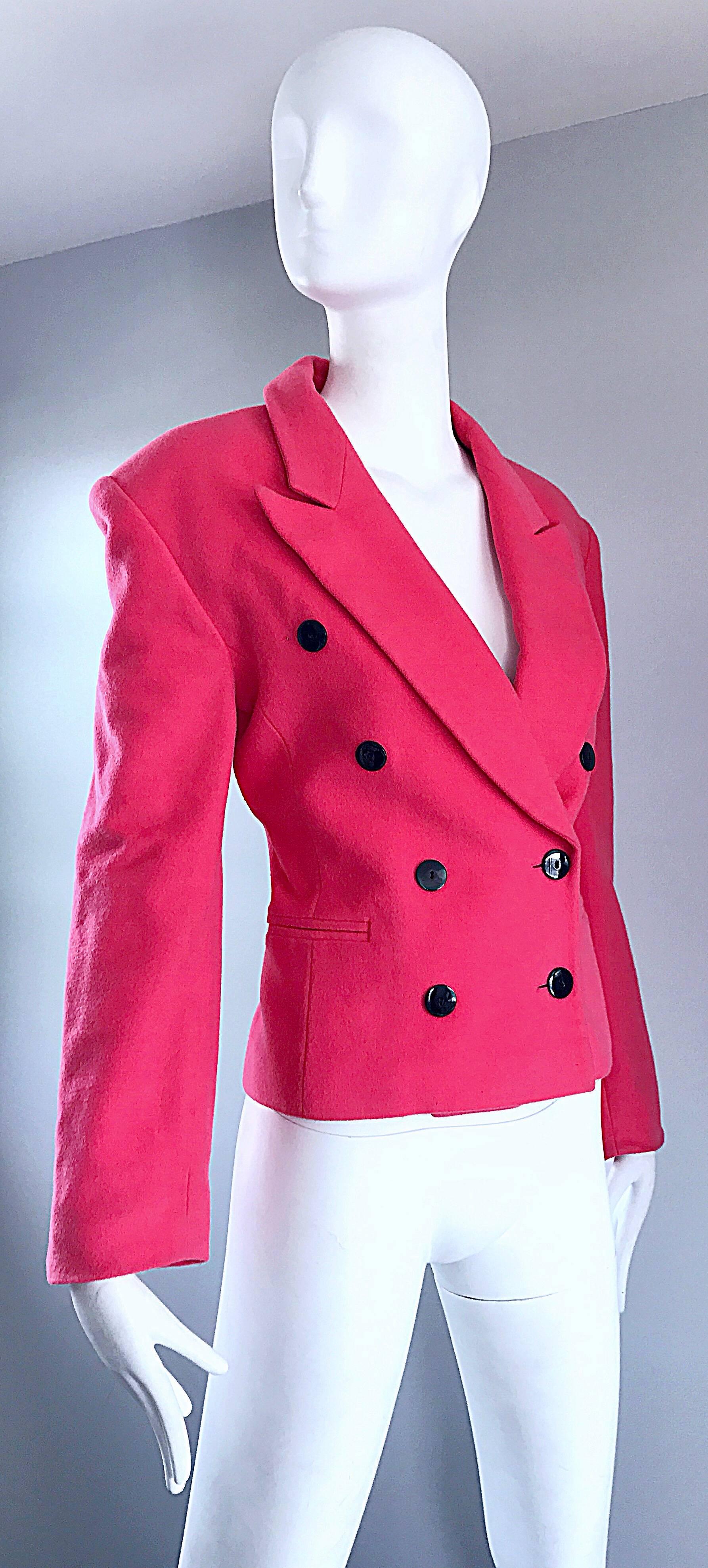 hot pink double breasted blazer
