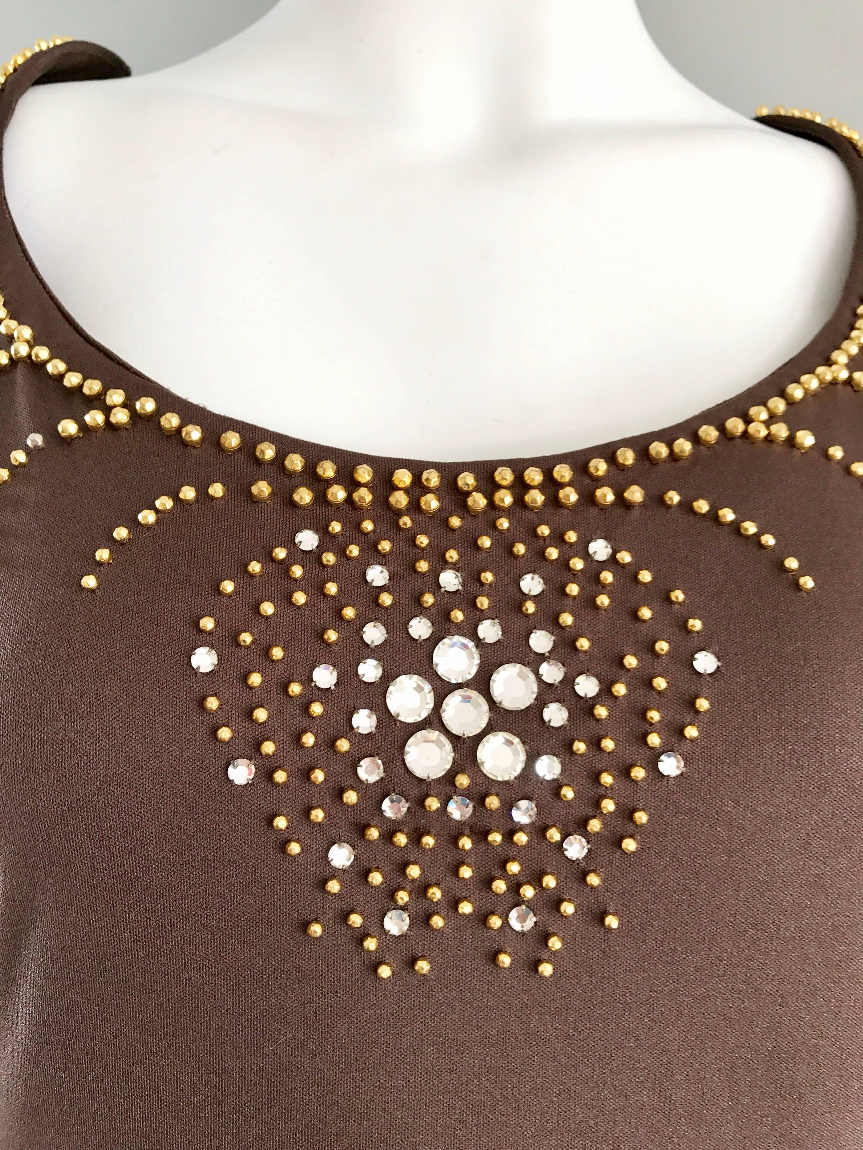 brown beaded dress