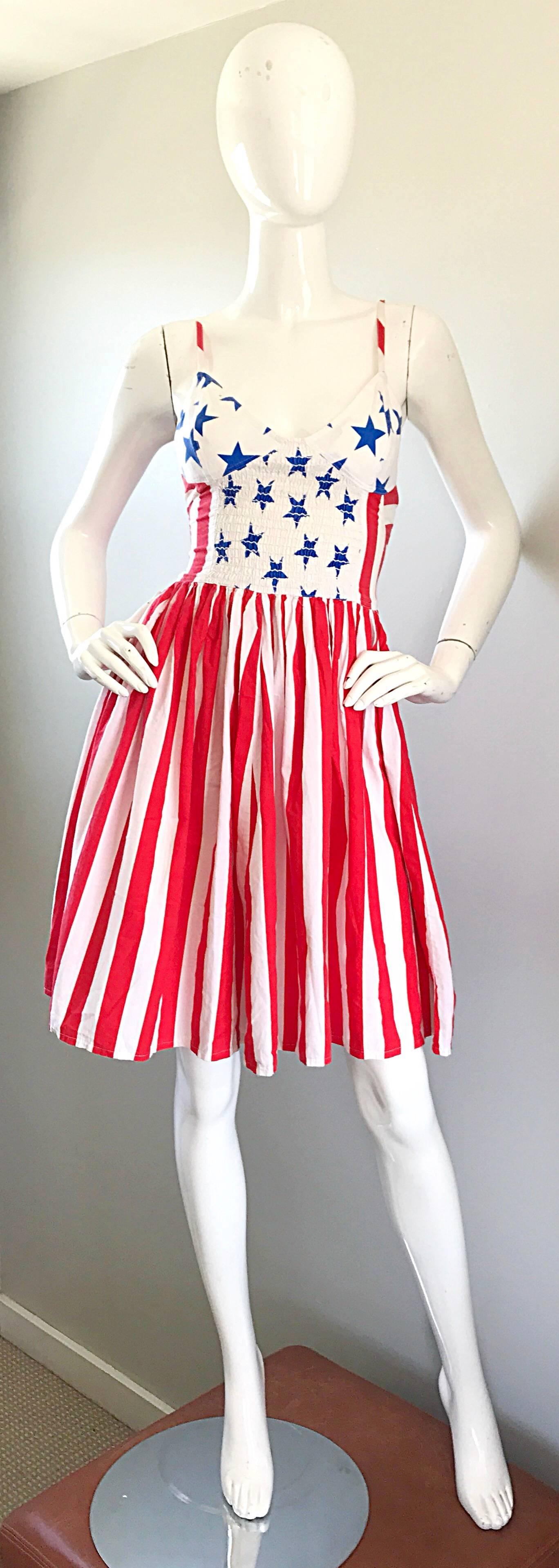 Extremely rare Documented vintage BOY LONDON 'American Flag' dress! My heart literally skipped three beats when I found this rare beauty! I have never been fortunate enough to find an old Boy London piece until now! Whimsical American Flag print on