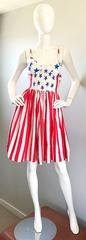 Documented Vintage Boy London 1980s American Flag Hand Painted Cotton 80s Dress