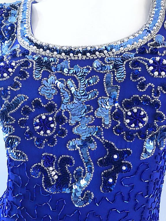 Vintage Oleg Cassini Size 6 1990s Royal Blue Silk Sequin Beaded 90s Mini  Dress For Sale at 1stDibs | cassini dress in blue, cassini dress blue,  royal blue silk mini dress