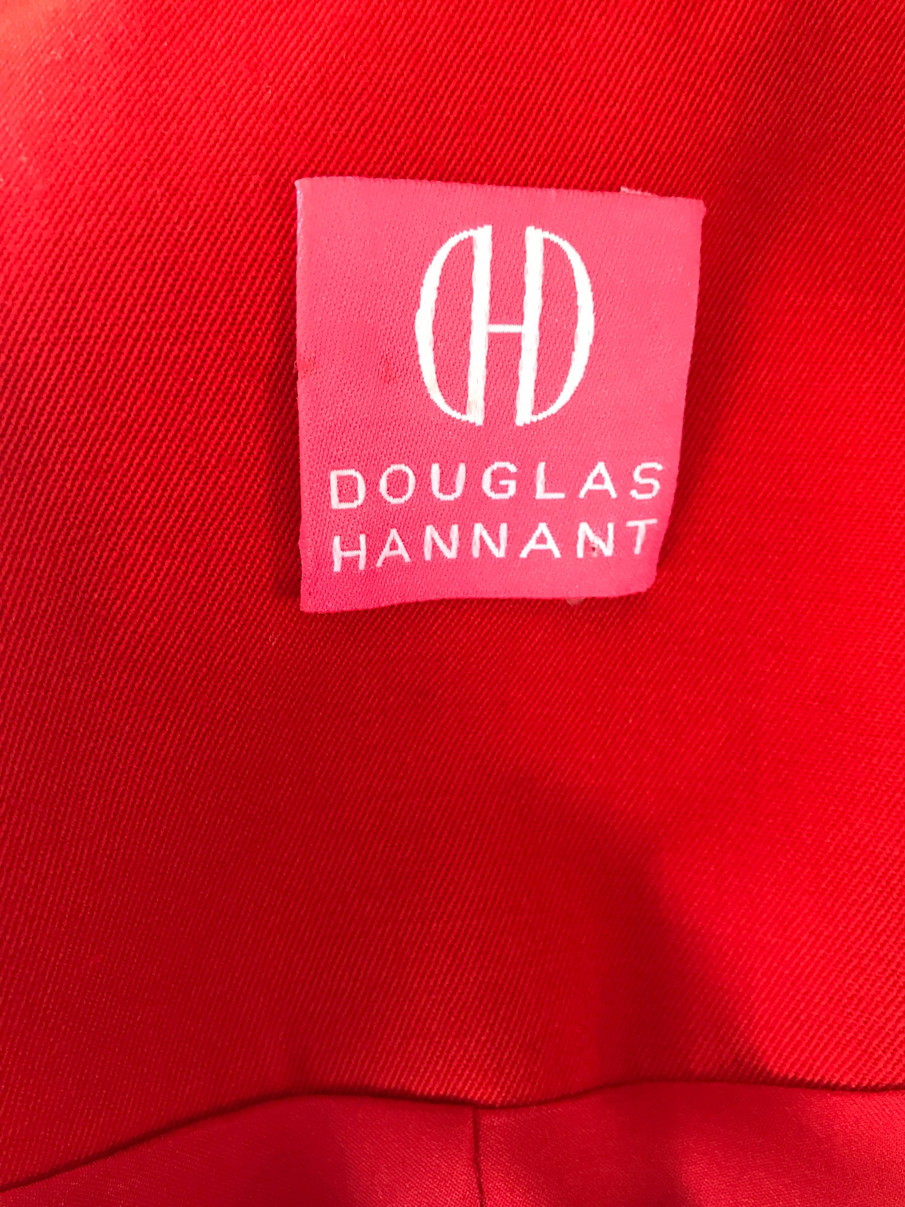 1990s Douglas Hannant Red + Burnt Orange Wool and Suede Leather Wide Leg Suit  3
