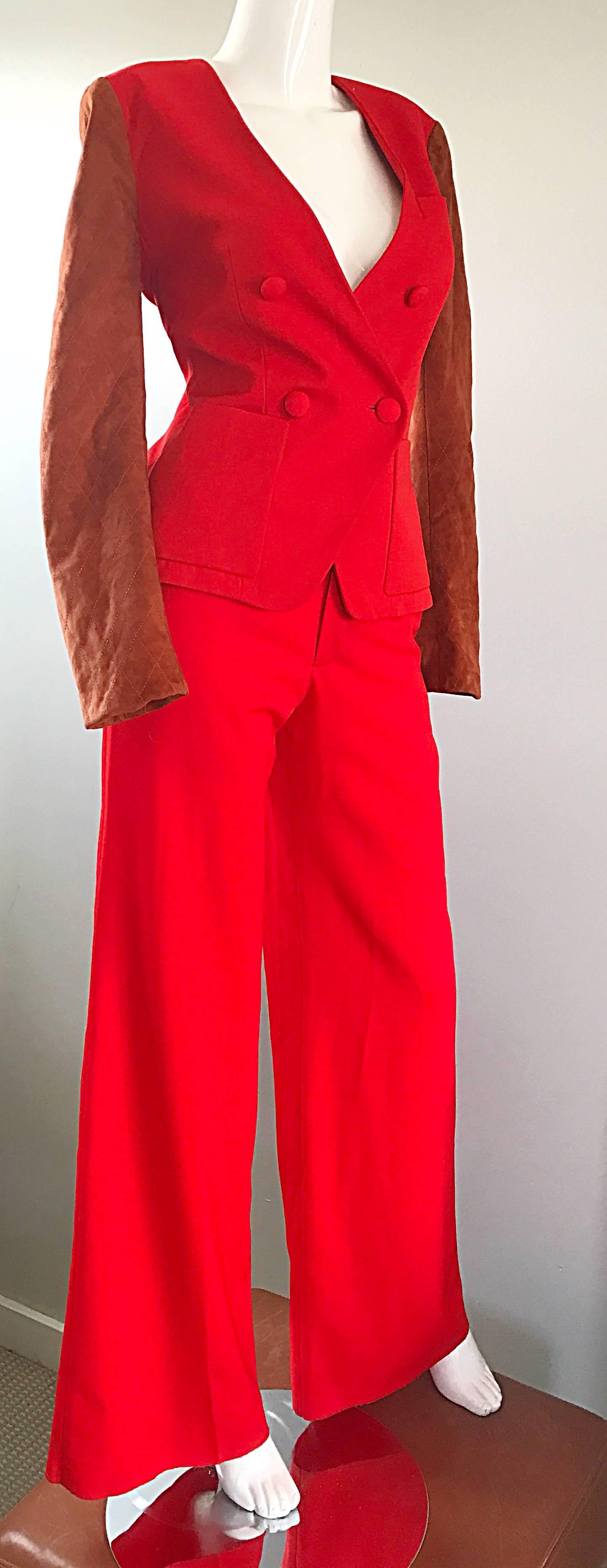 burnt orange womens suit