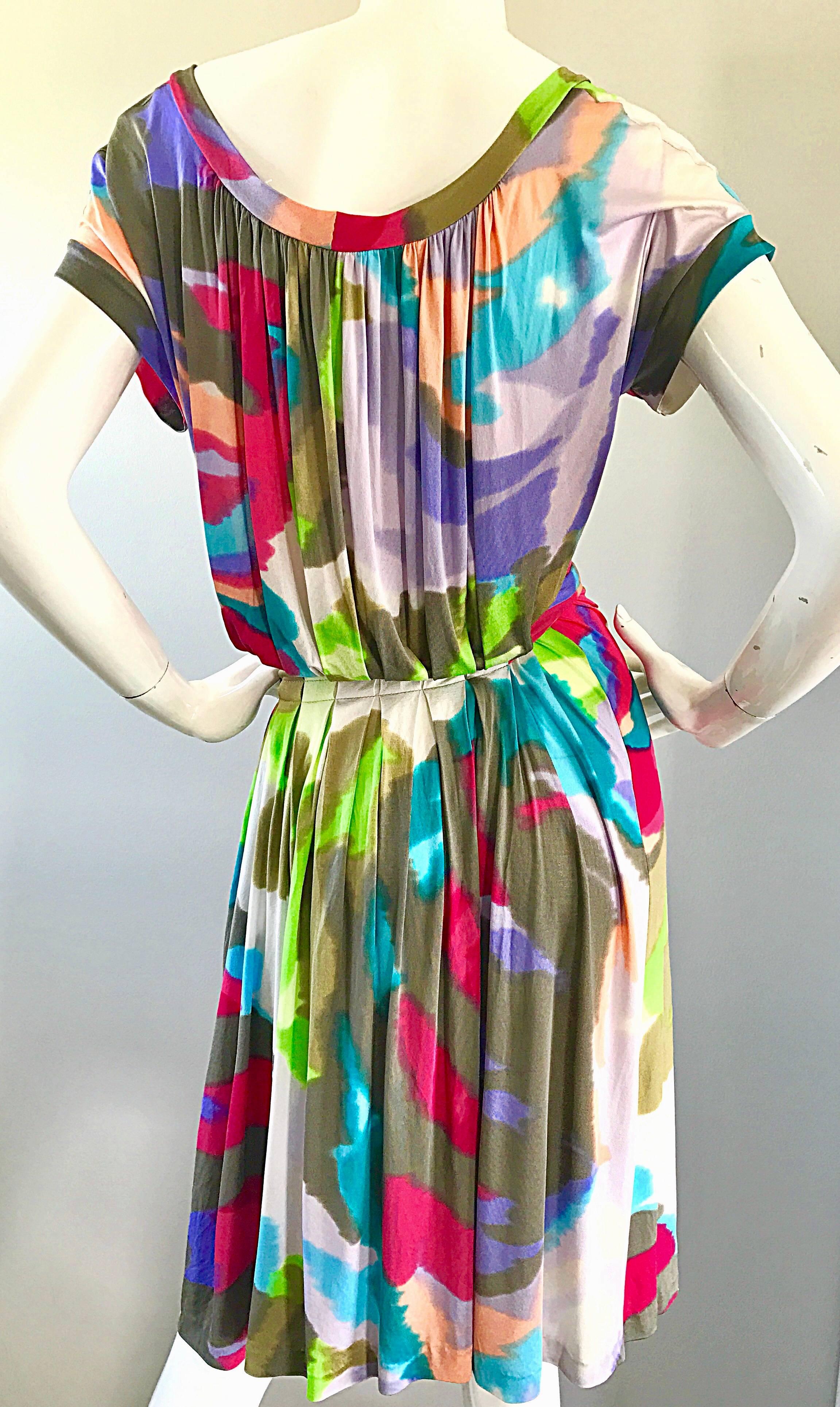 colorful silk dress
