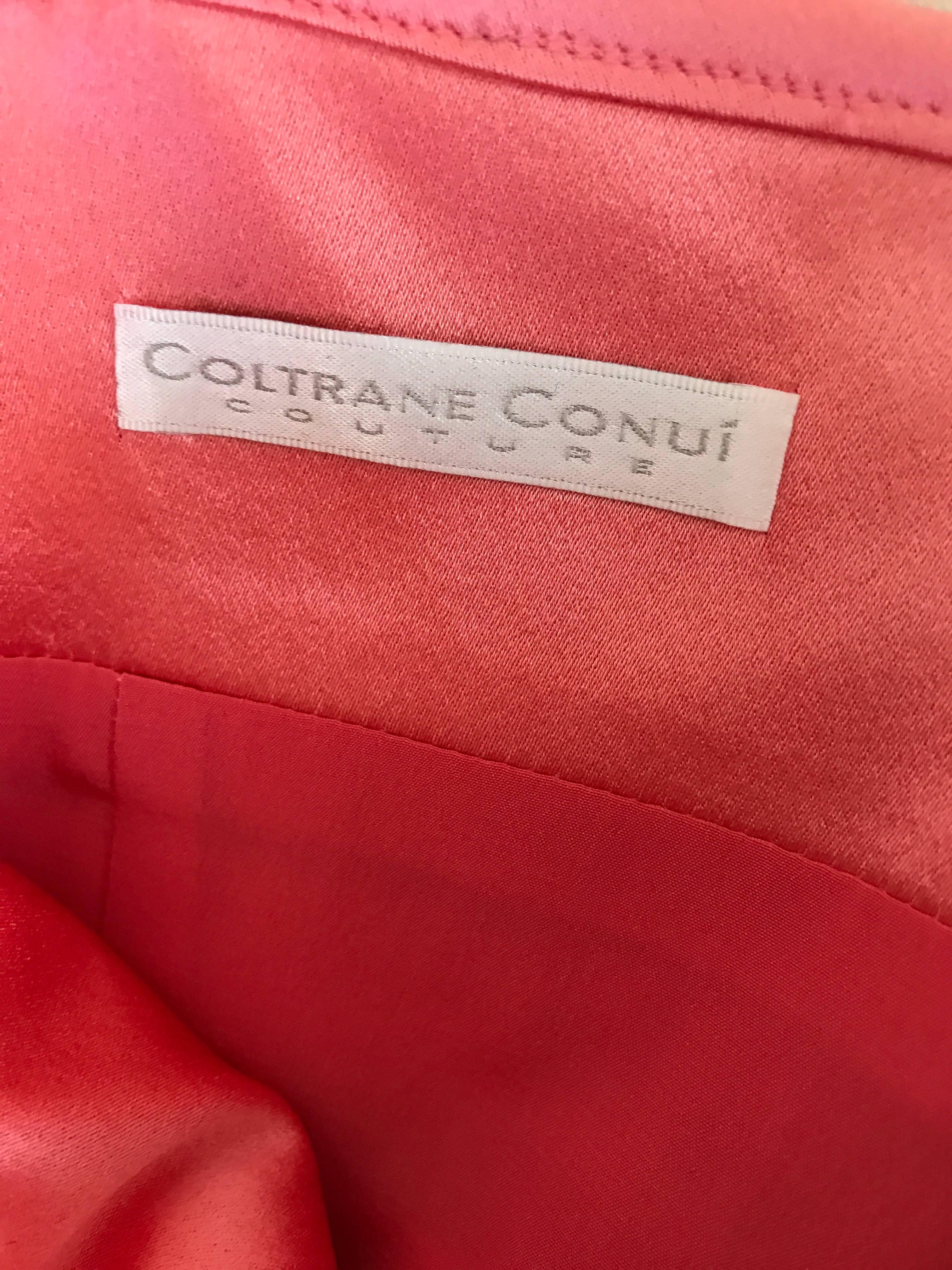 Rare 1990s Coltrane Conui Couture Pink + Raspberry ' Petal ' Silk Bodycon Dress For Sale 5