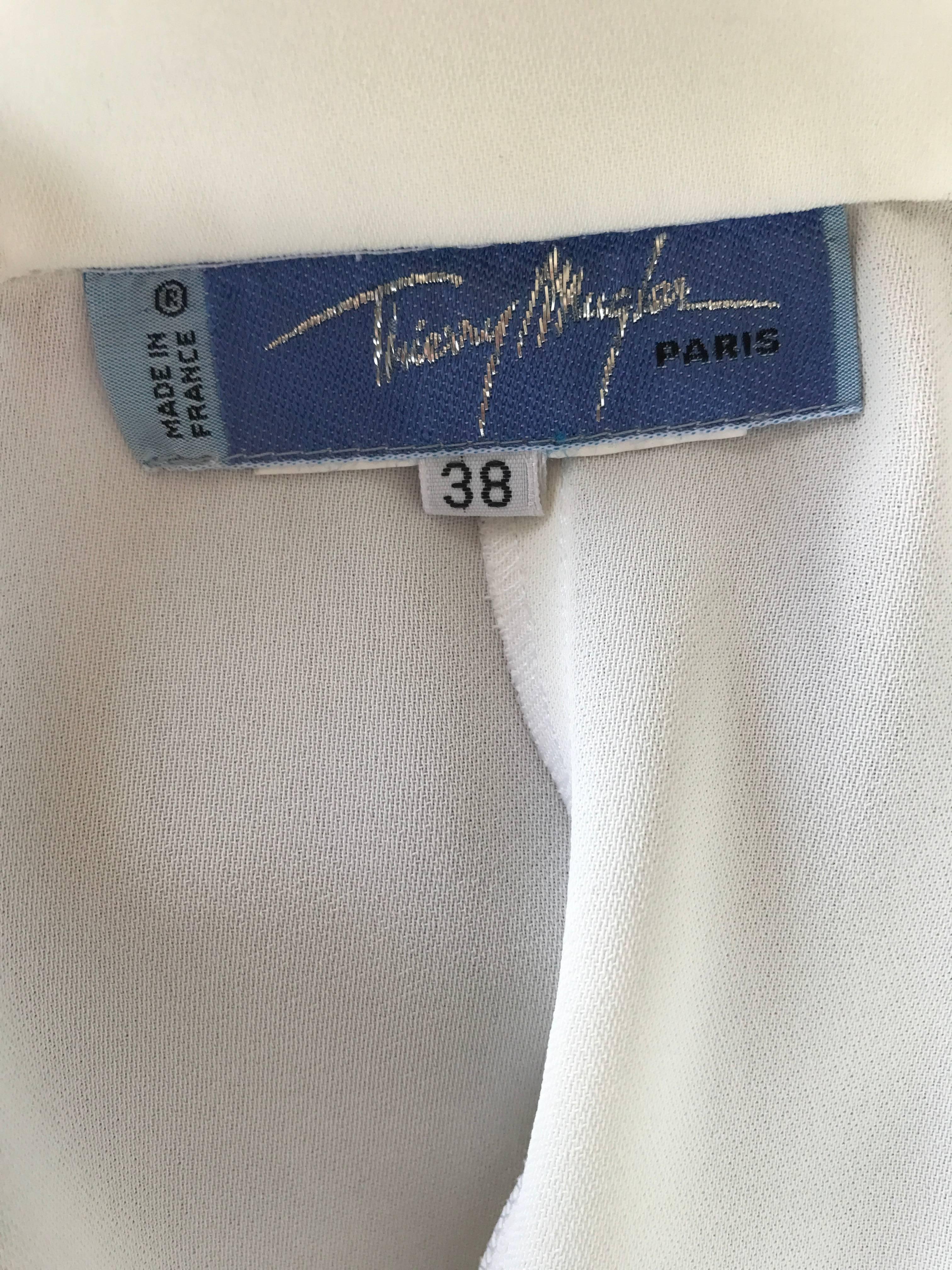 1990s Thierry Mugler White Handkerchief Hem Asymmetrical Vintage 90s Maxi Skirt For Sale 2