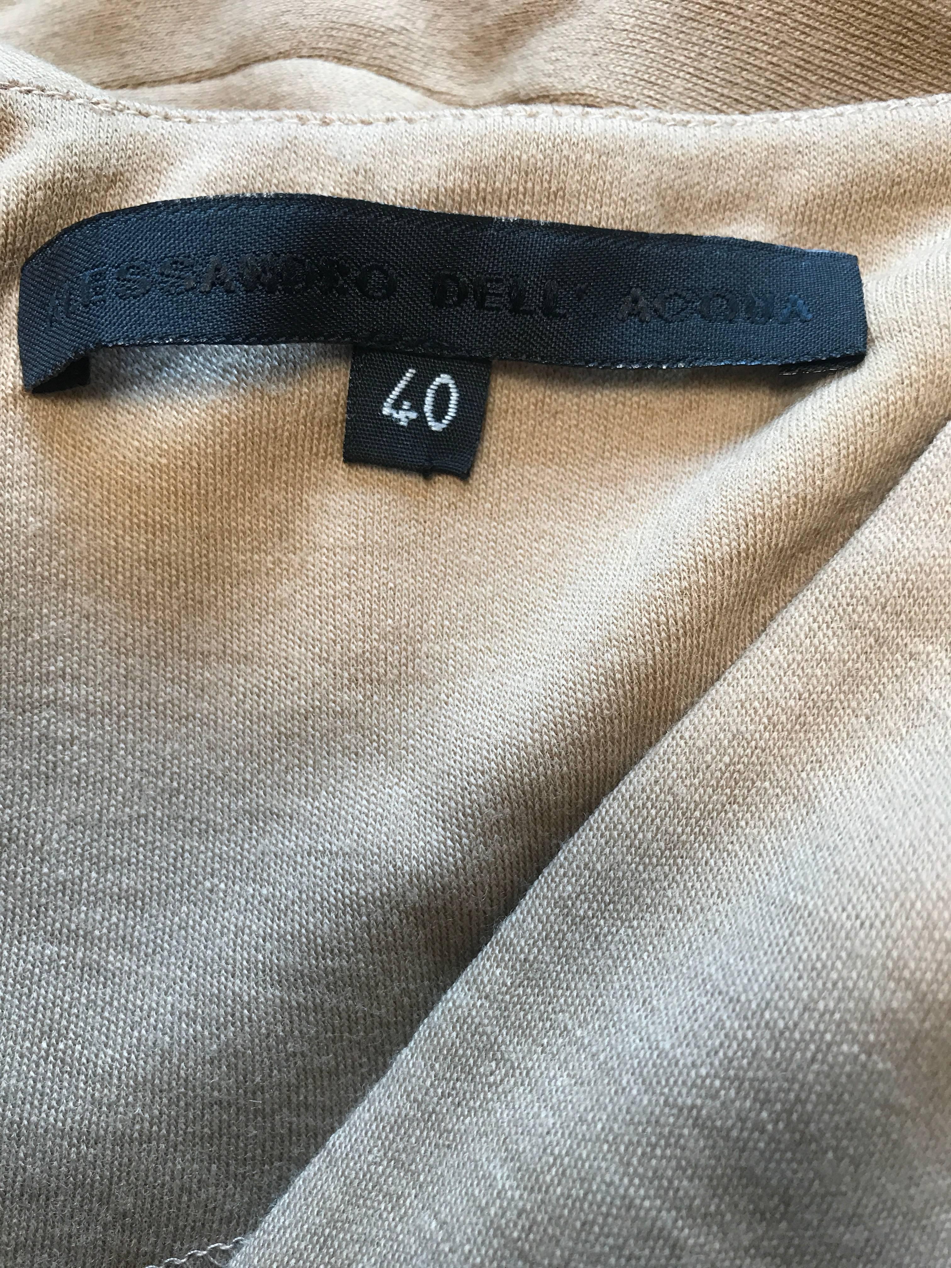 Alessandro Dell'Acqua - Robe sans manches perlée en laine et perles, brun clair, vintage, années 1990 en vente 5