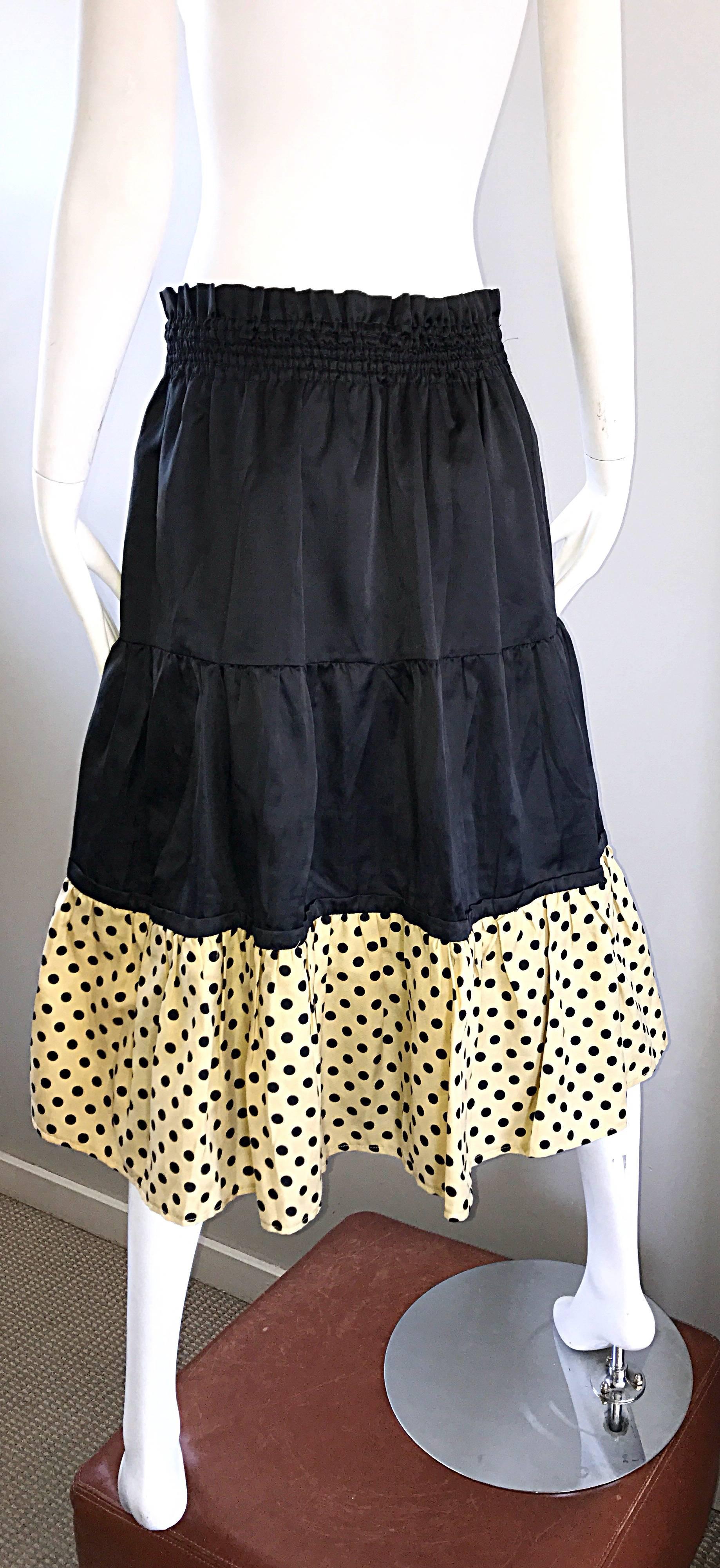 polka dot tiered skirt