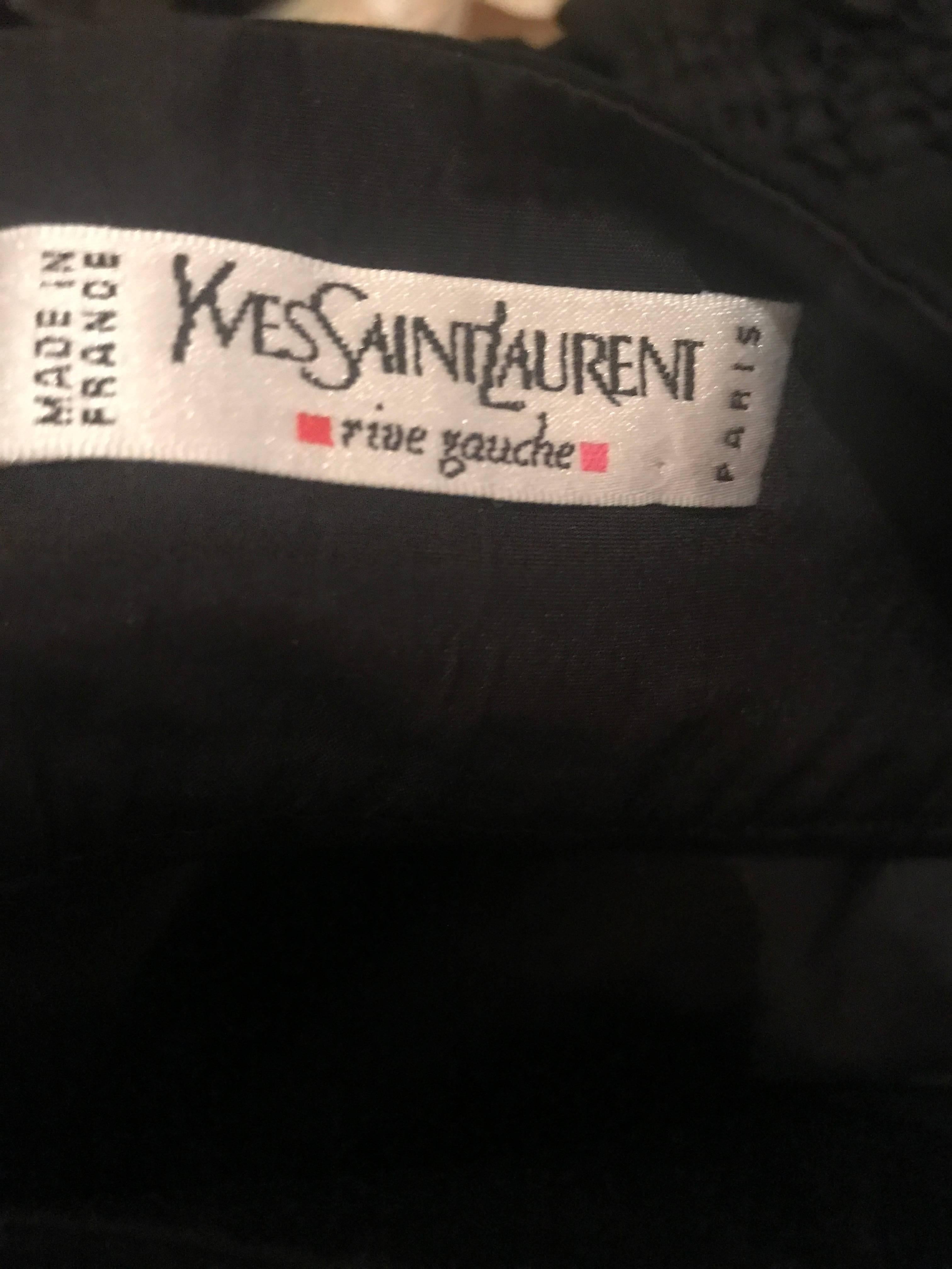 Vintage Yves Saint Laurent Rive Gauche YSL Black Hi - Lo Asymmetrical 90s Skirt For Sale 3