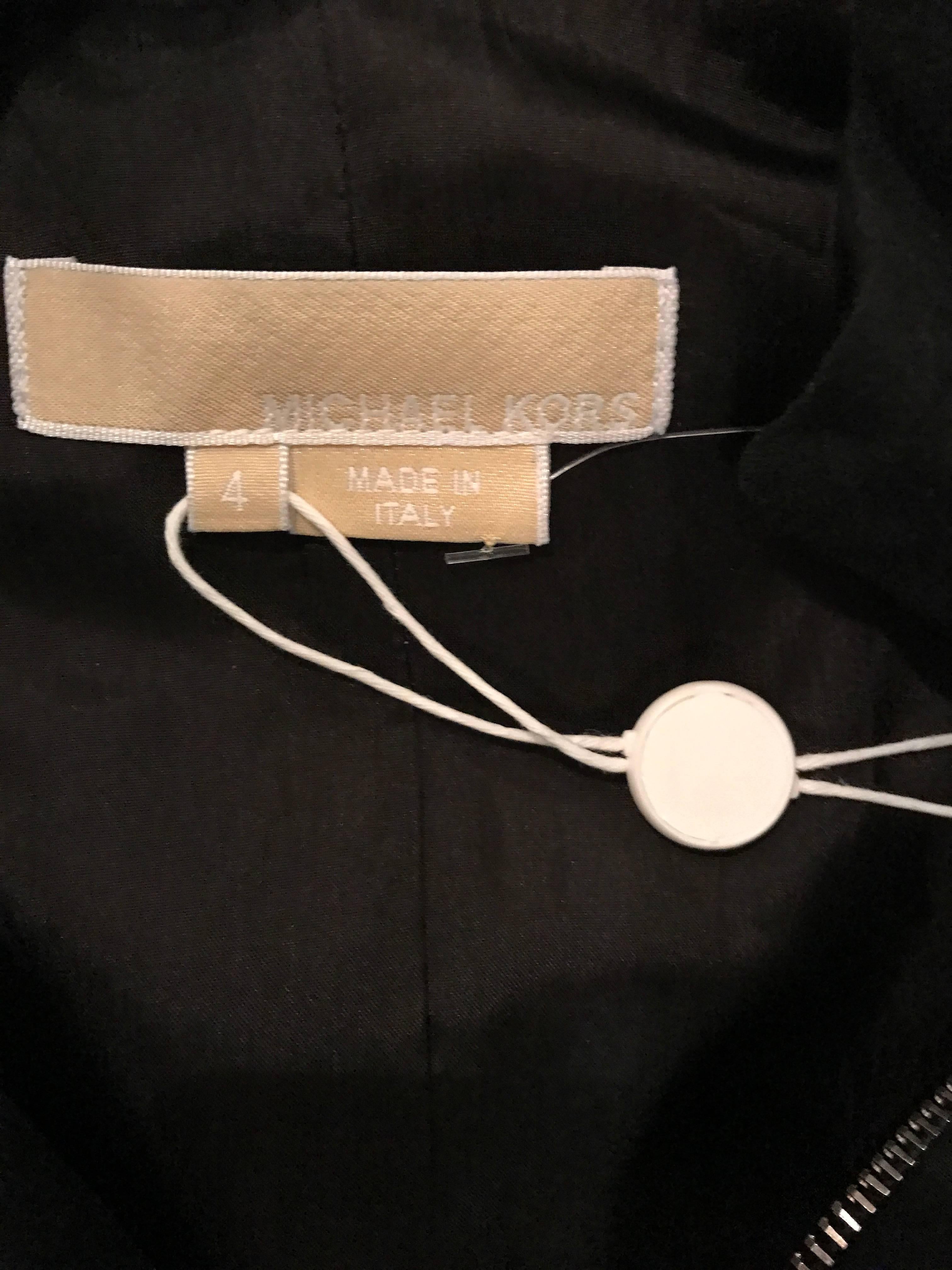 Brand New Michael Kors Collection Black Size 4 ' Zipper ' Sheath Dress NWT 6