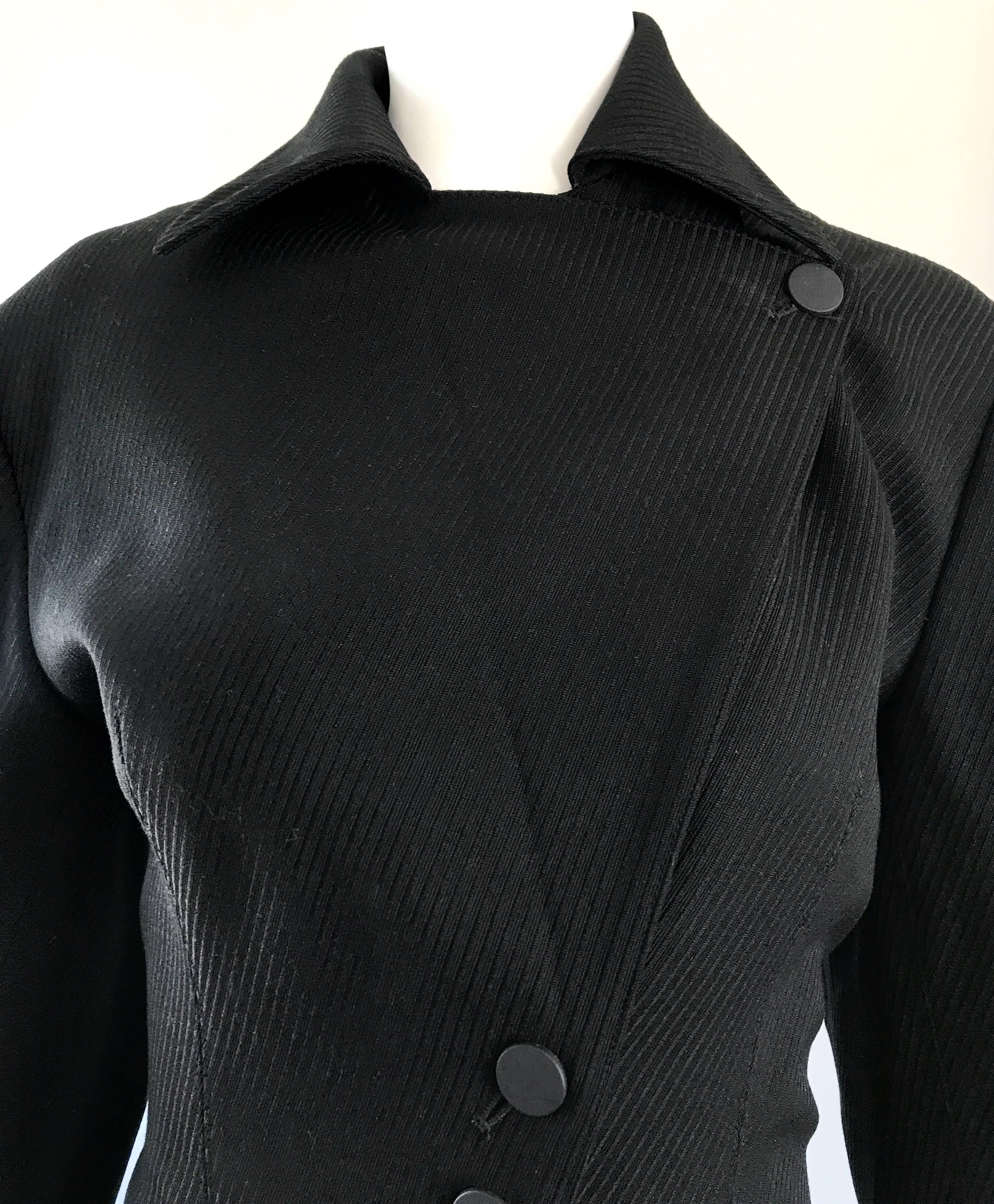 Women's Rare Vintage Alaia 1980s Musuem Held Avant Garde Wasp Waist 80s Fitted Jacket For Sale