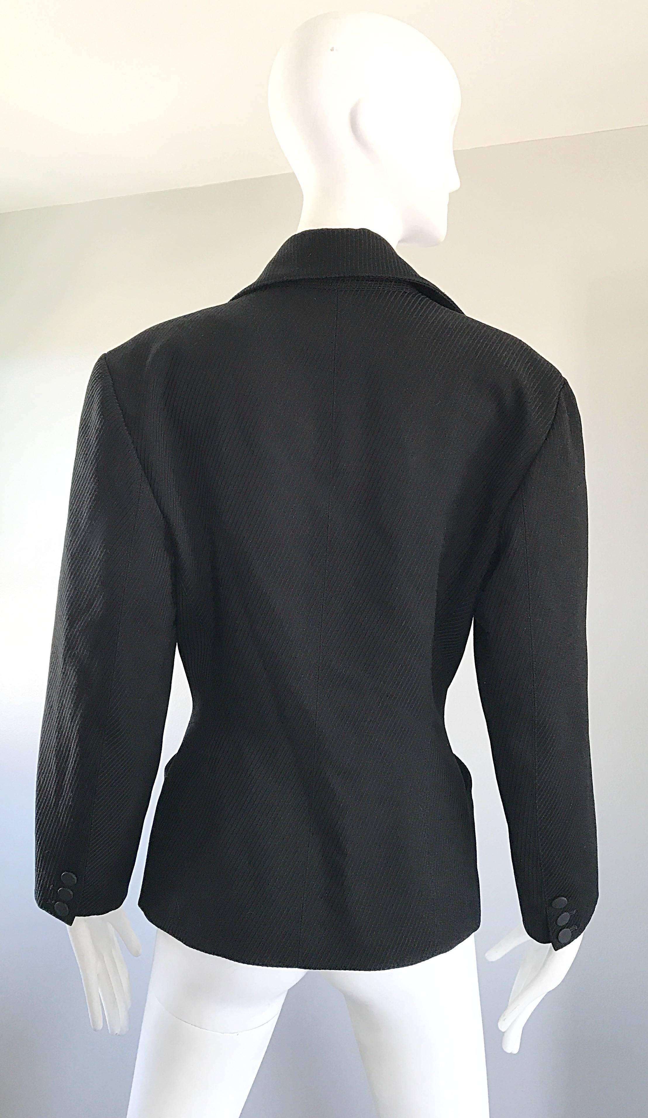 Rare Vintage Alaia 1980s Musuem Held Avant Garde Wasp Waist 80s Fitted Jacket For Sale 2