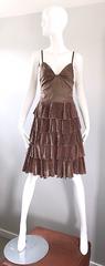 Marc Jacobs Runway 1920s Flapper Style Taupe Size 2 Tiered Polka Dot Dress