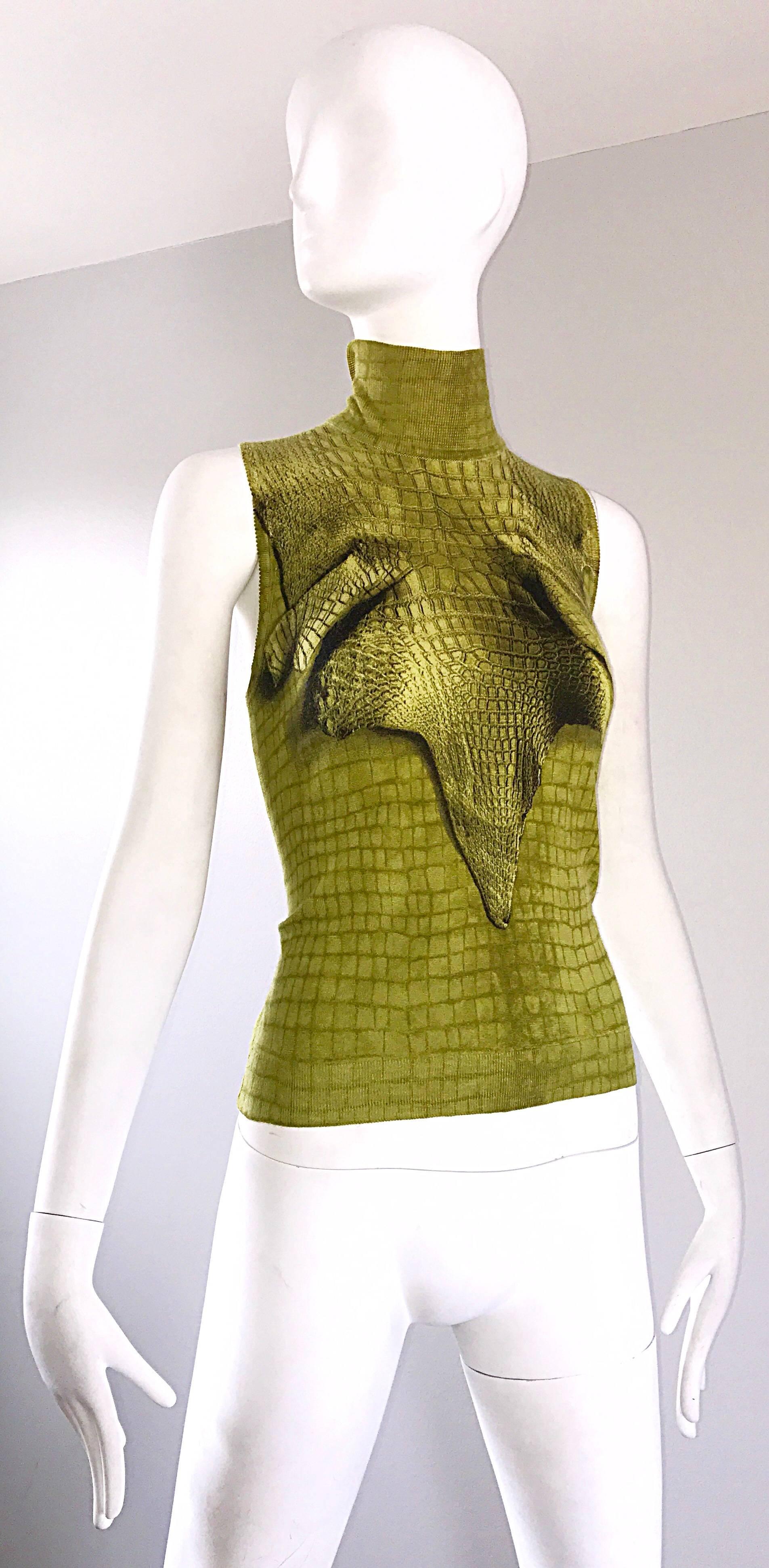 chartreuse green sweater