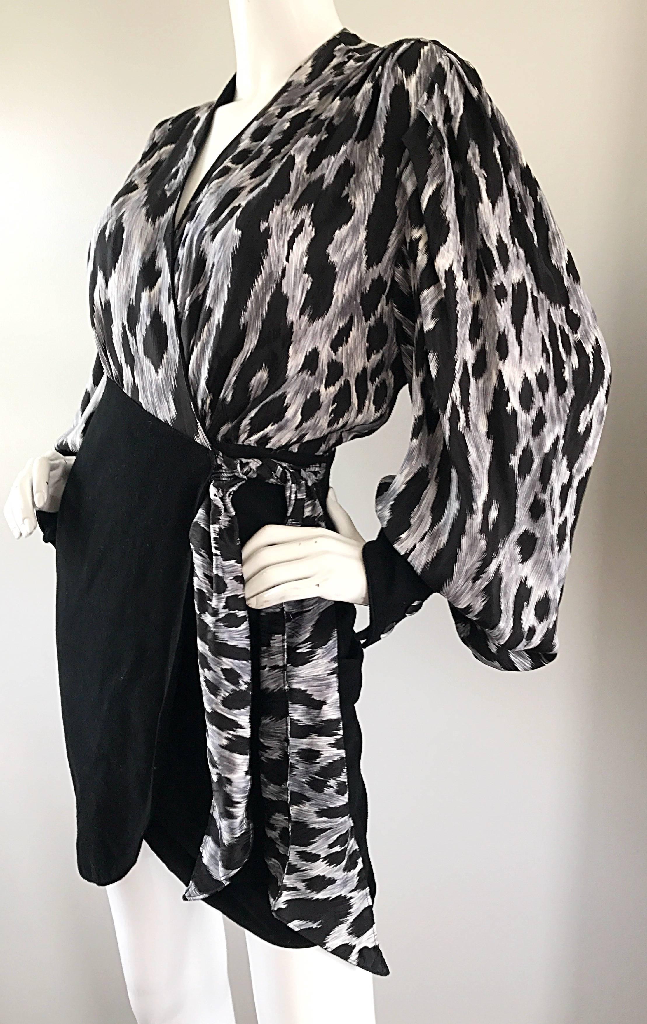 black and white leopard print dress