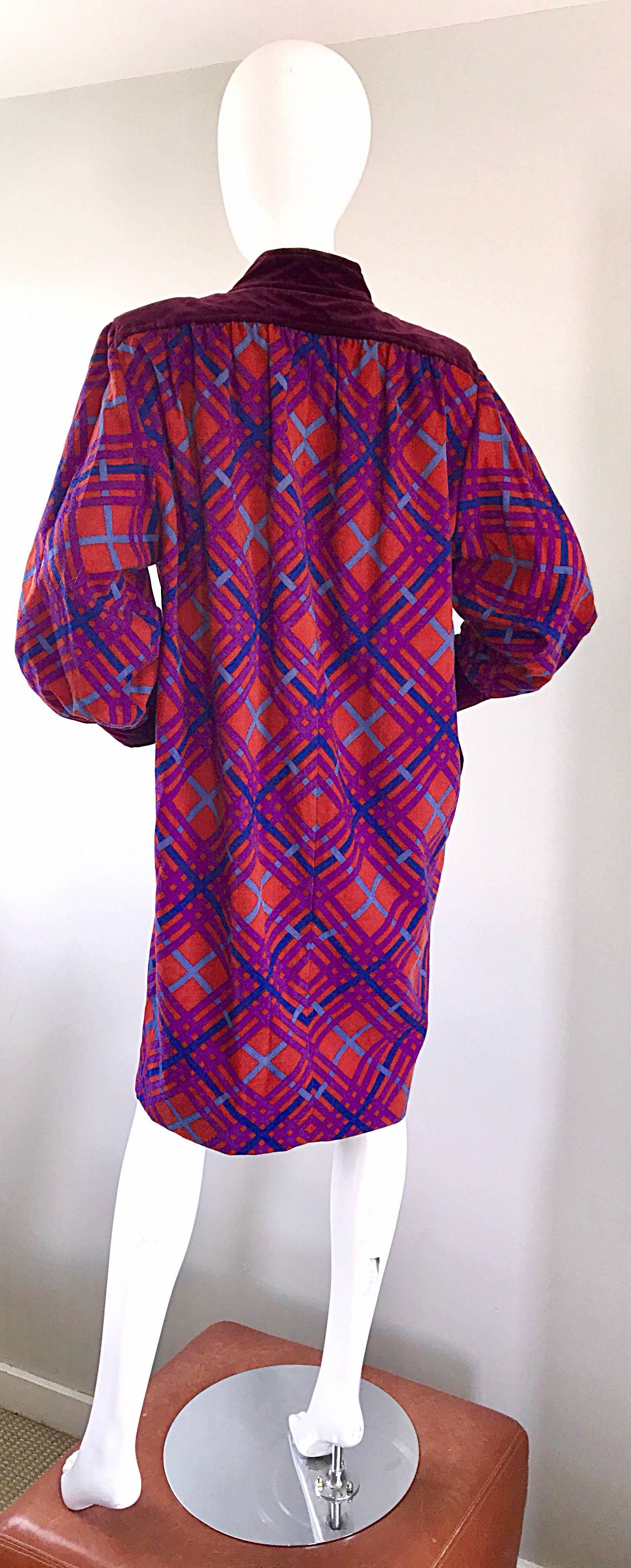 Yves Saint Laurent Vintage Russian Collection 1976 Geometric 70s Dress ...