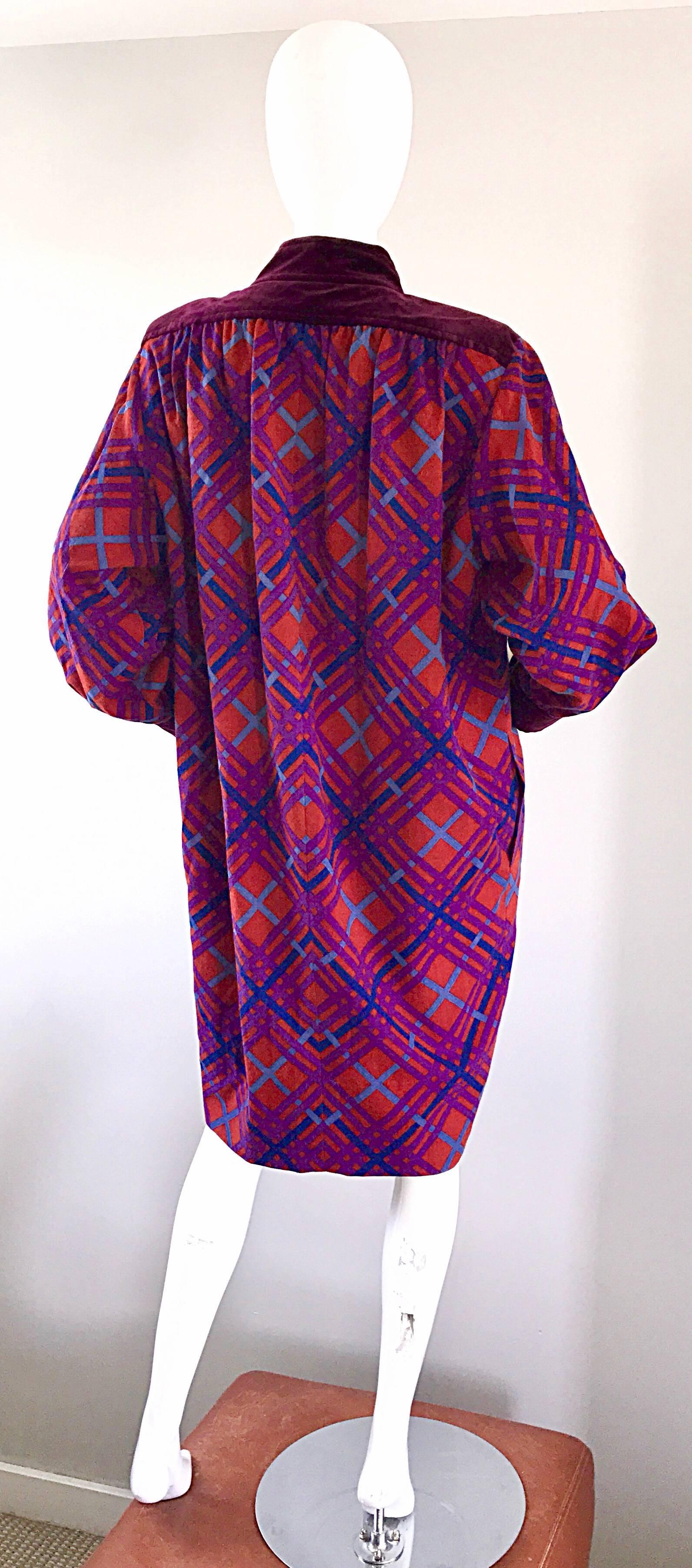 Women's Yves Saint Laurent Vintage Russian Collection 1976 Geometric 70s Dress  For Sale