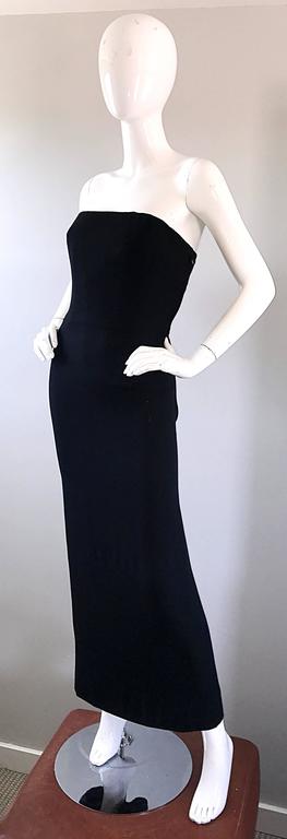 1950s Neiman  Marcus  Couture Black Silk Chiffon Strapless 