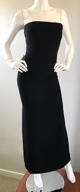 1950s Neiman Marcus Couture Black Silk Chiffon Strapless Vintage 50s ...