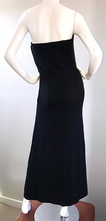 1950s Neiman Marcus Couture Black Silk Chiffon Strapless Vintage 50s ...