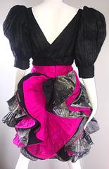 I980s Vintage Paul Louis Orrier Couture Avant Garde Tafetán 80s Vestido de cóctel