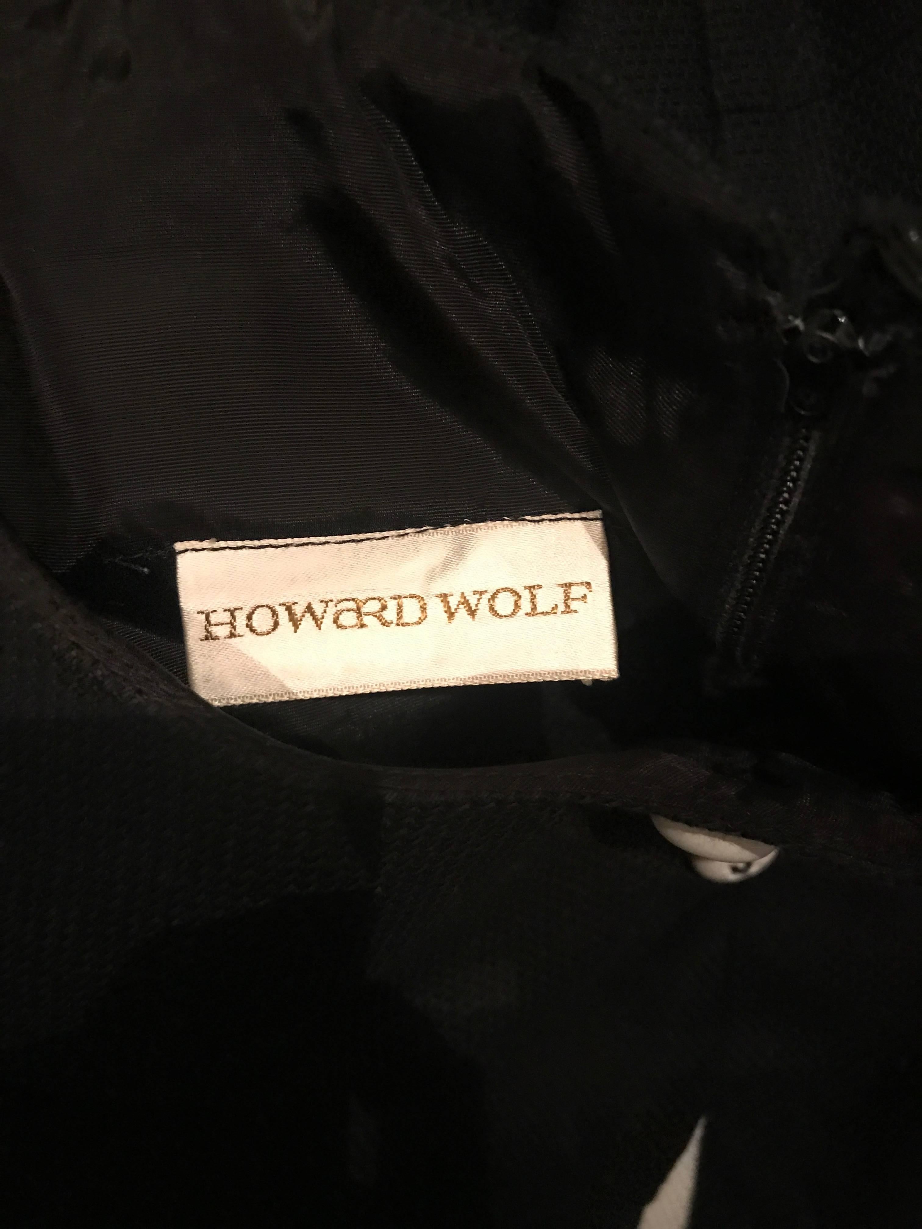 Howard Wolf - Robe droite chic des années 1960 en coton et lin noir et blanc - Mod Vintage 60s en vente 5