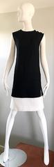 Chic 1960s Howard Wolf Black & White Cotton + Linen Mod Vintage 60s Shift Dress
