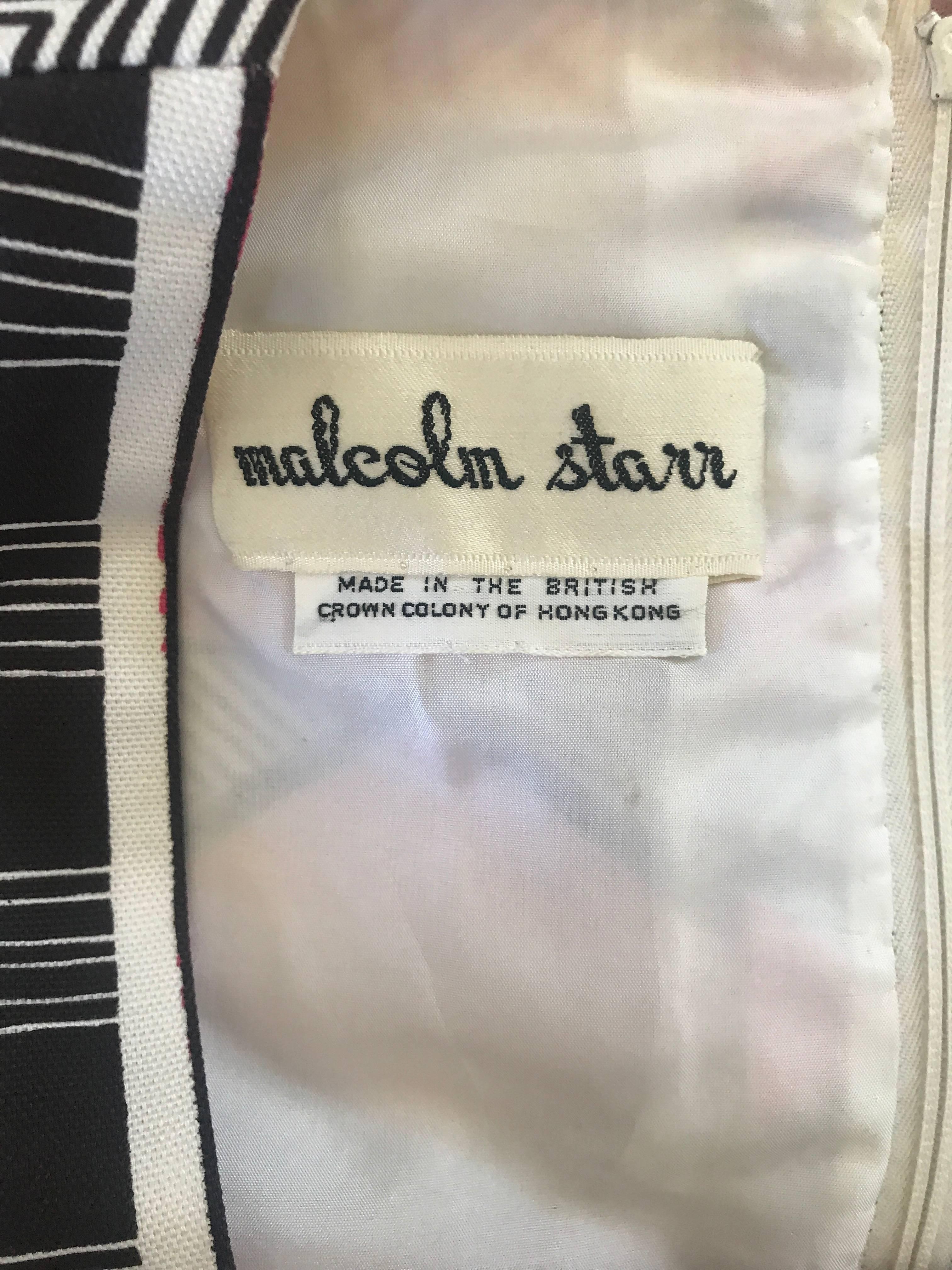 1960s Malcolm Starr Rosa + Braun + Weiß 60s A - Line Kleid und Bolero Jacke  im Angebot 5
