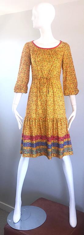 strapless open back dress Vintage 1970s Gunne Style Floral Maxi Dress main image 0