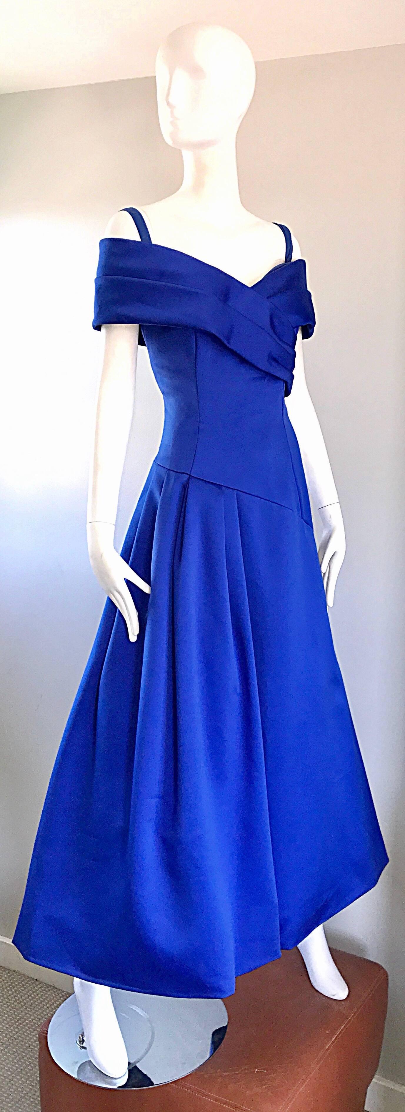 royal blue silk dress