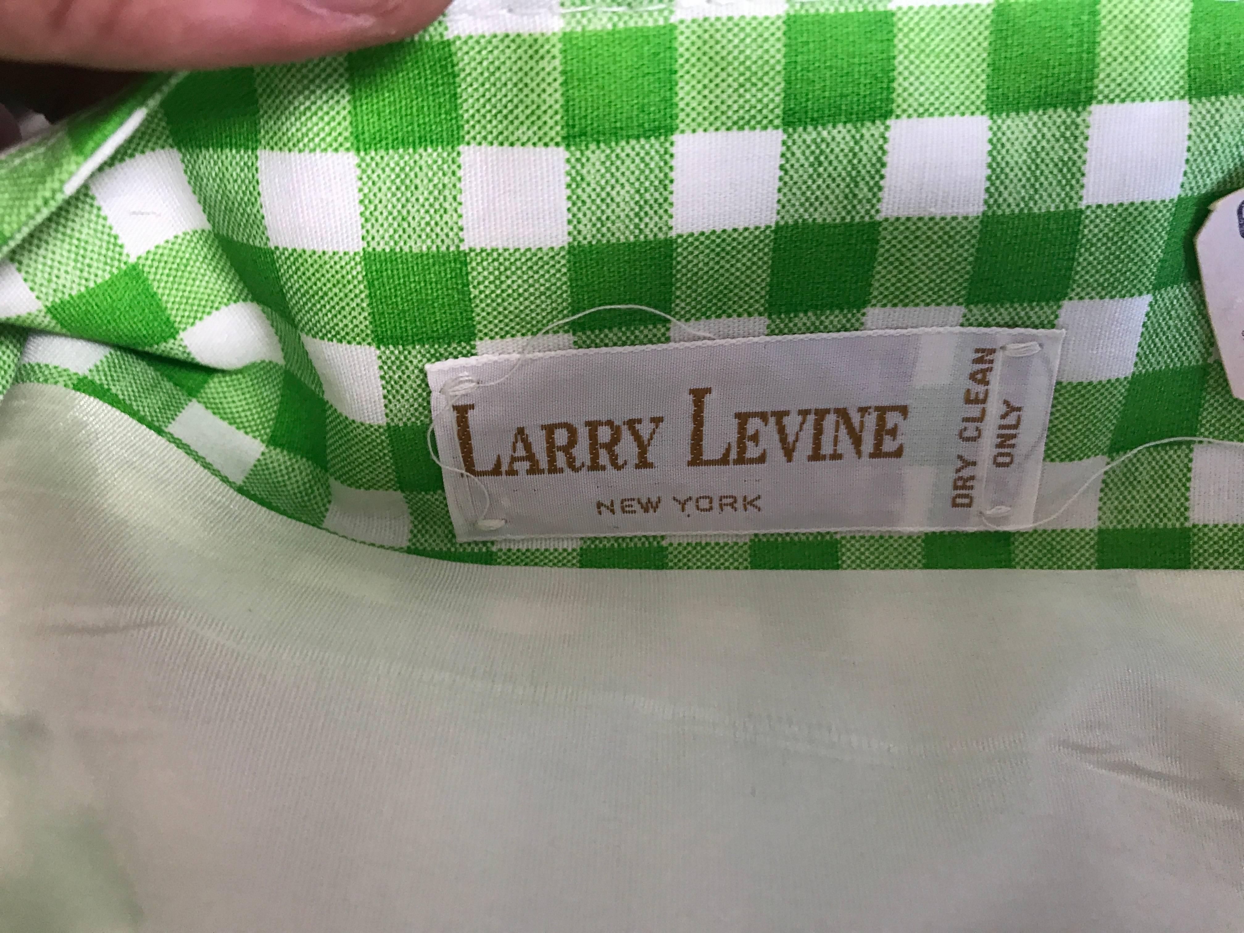 1970s Larry Levine Lime Green + White Gingham Vintage Fitted 70s Blazer  Jacket For Sale at 1stDibs | larry levine coat vintage, green gingham blazer,  larry levine jackets