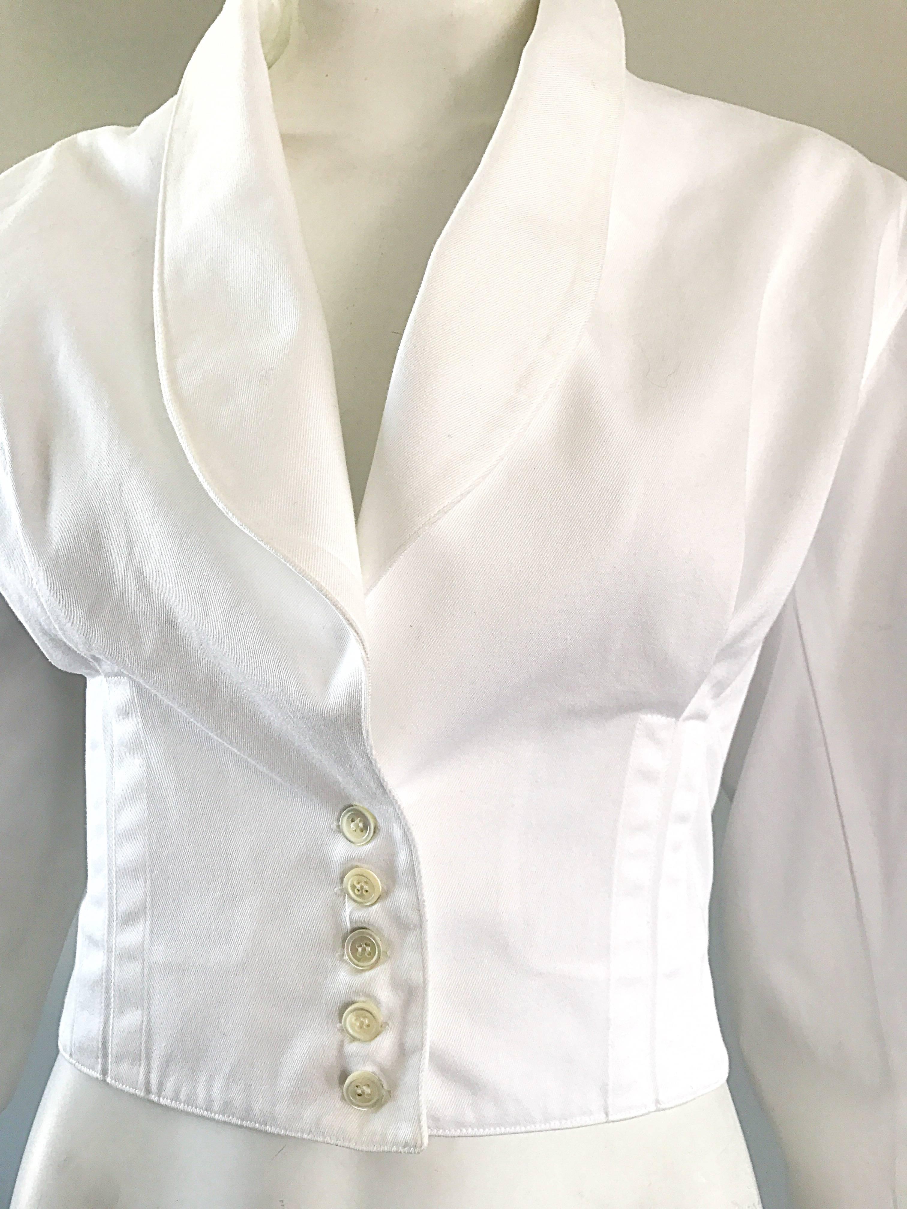 white corset blazer