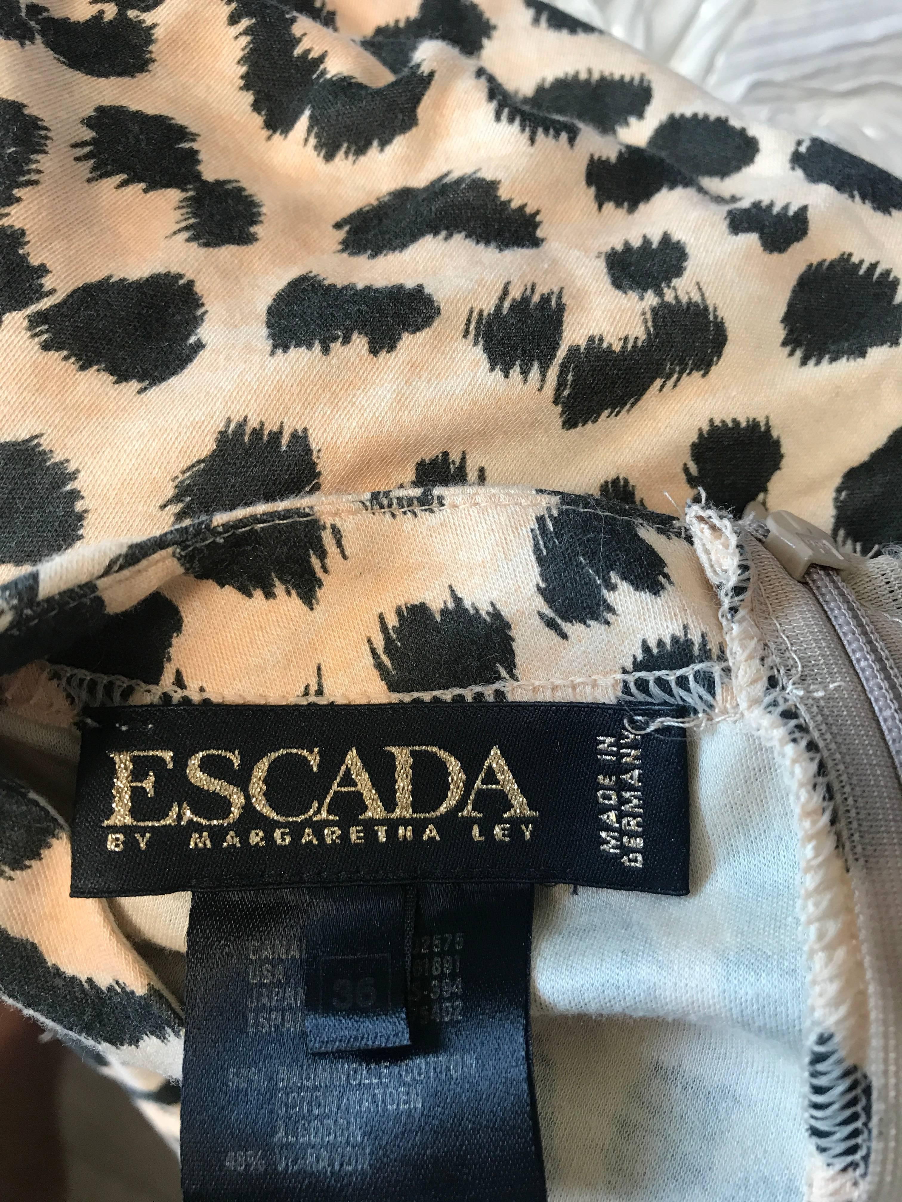1990s Escada by Margaretha Ley Leopard Cheetah Print Vintage 90s Cotton Bodysuit 2