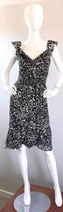 1990s Liancarlo Couture Size 10 Saks 5th Ave Black and White Vintage Silk Dress