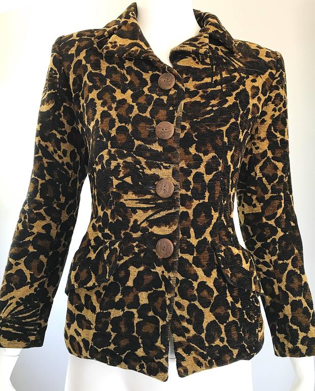 Iconic Yves Saint Laurent 1990s Leopard Print Chenille