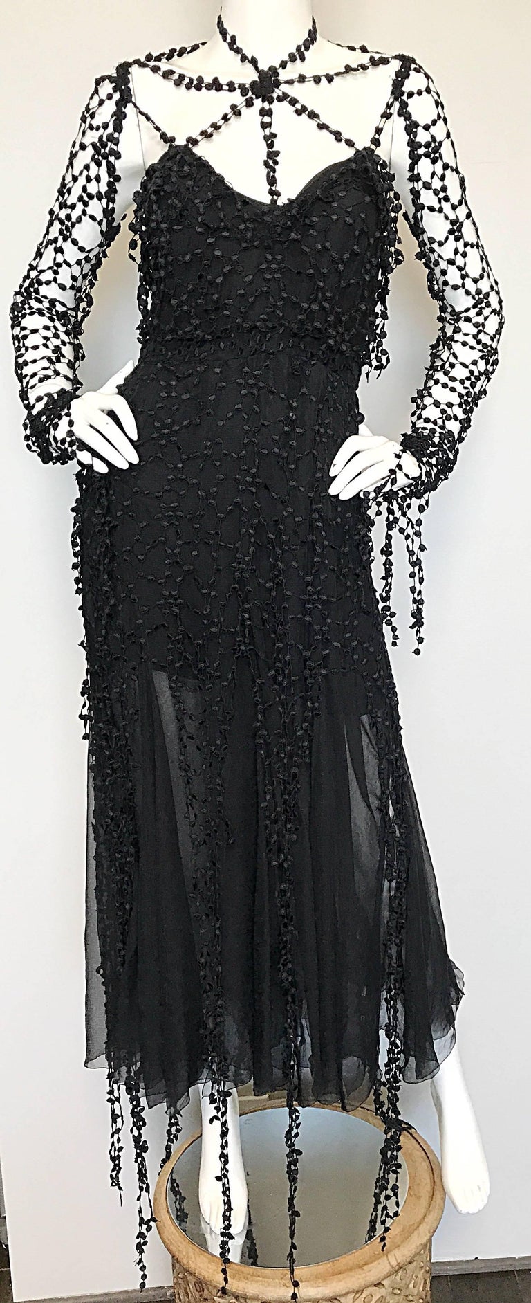 karl lagerfeld dresses 90s Vintage 90s Karl Lagerfeld Black Party Dress Gold Rosettes – RareJule  Vintage main image 0